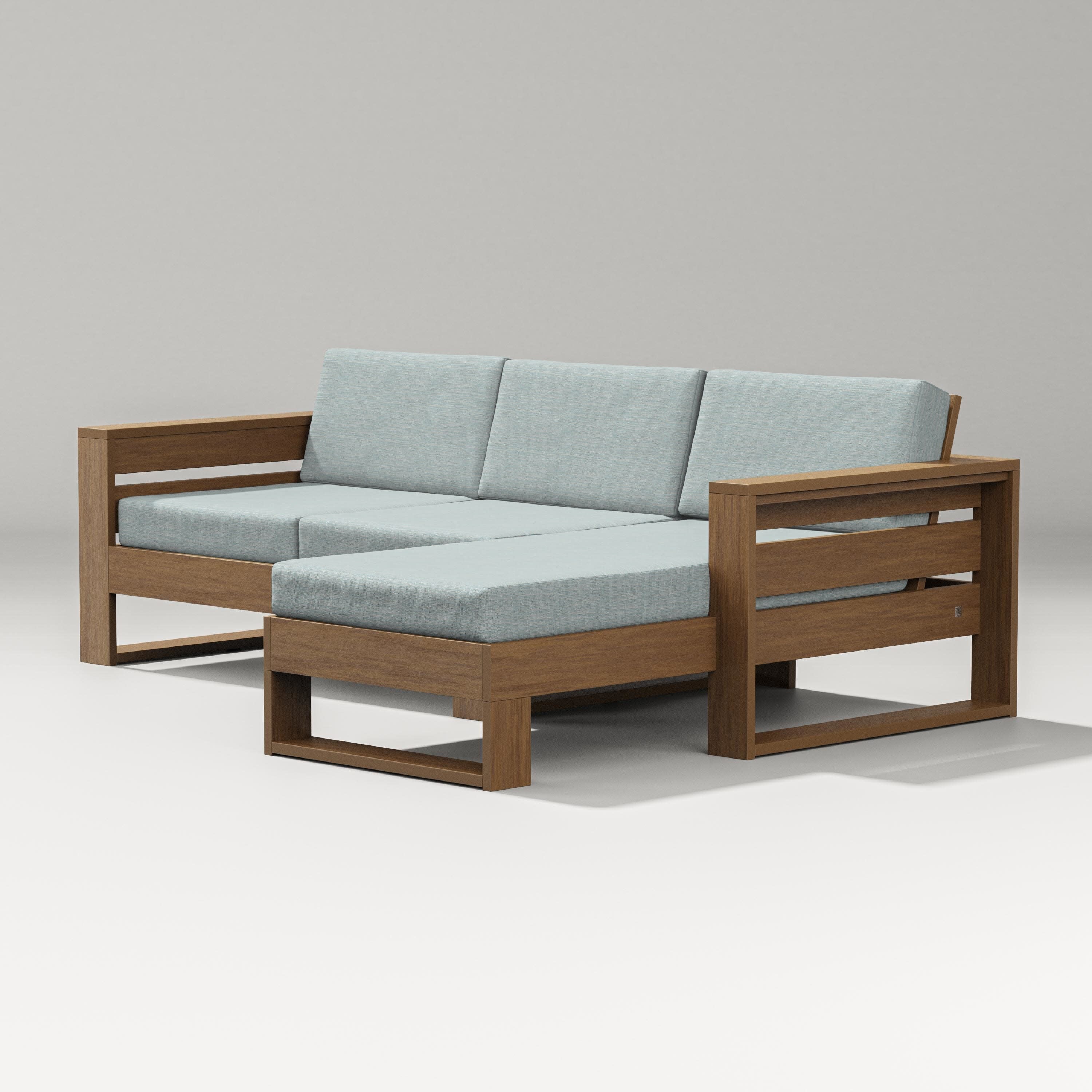 Latitude Right Chaise Sectional in Natural / Soothe Mist