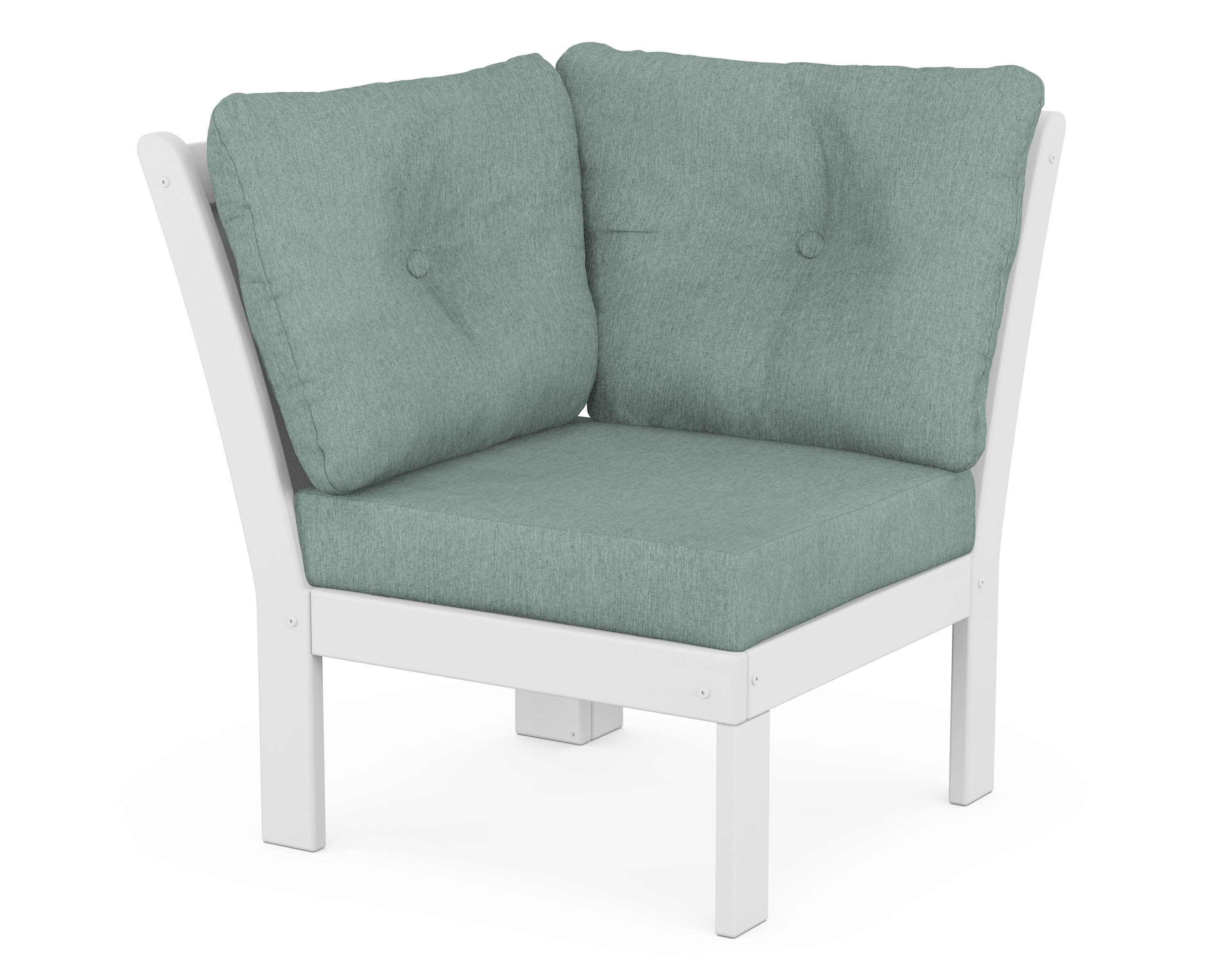 Vineyard Modular Corner Chair in White / Glacier Spa