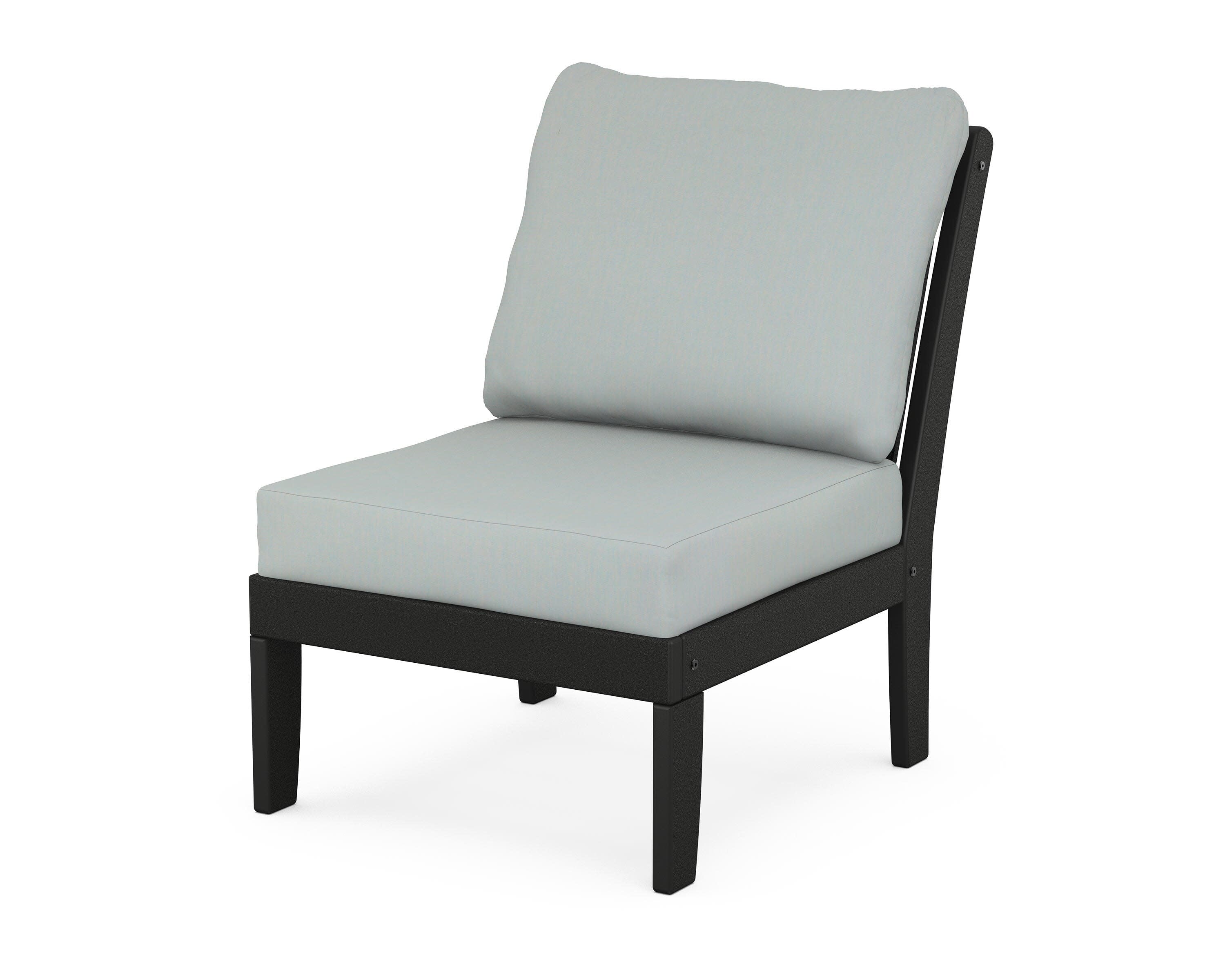 Braxton Modular Armless Chair in Black / Spa