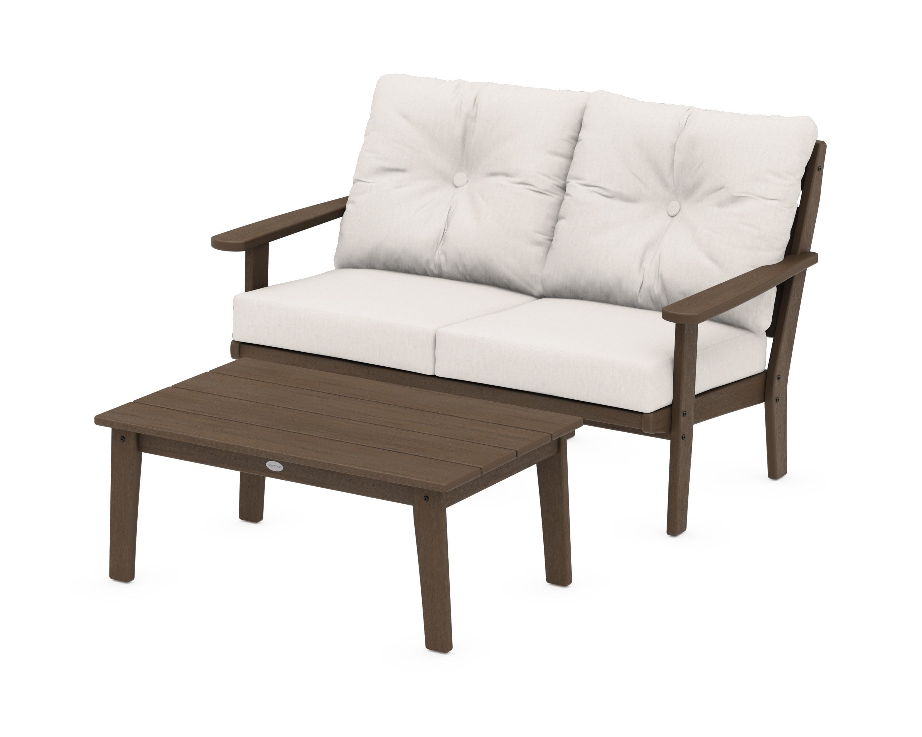 Lakeside 2-Piece Lounge Loveseat Set in Kona / Cast Ash