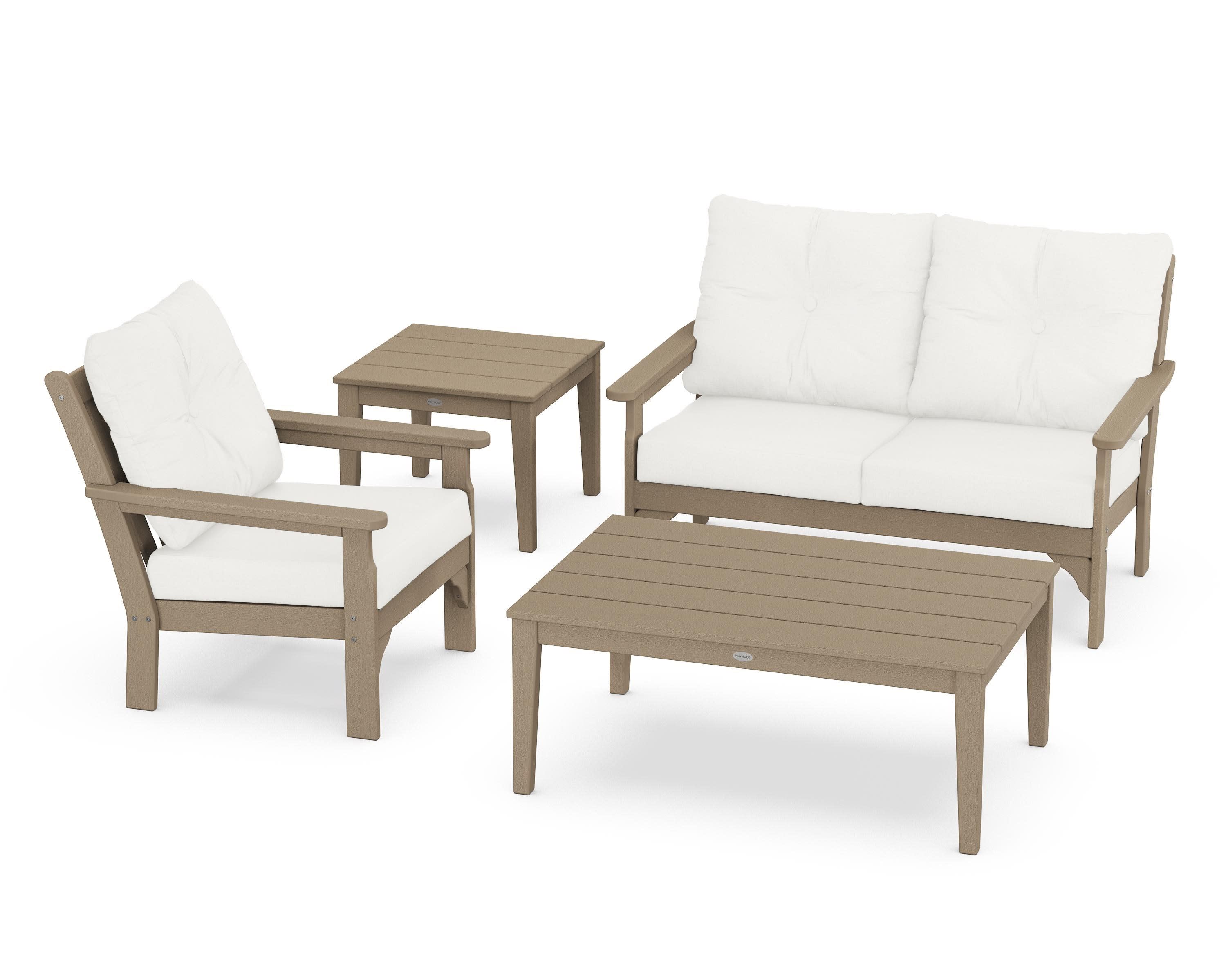 Vineyard 4-Piece Deep Seating Set in Vintage Sahara / Natural Linen
