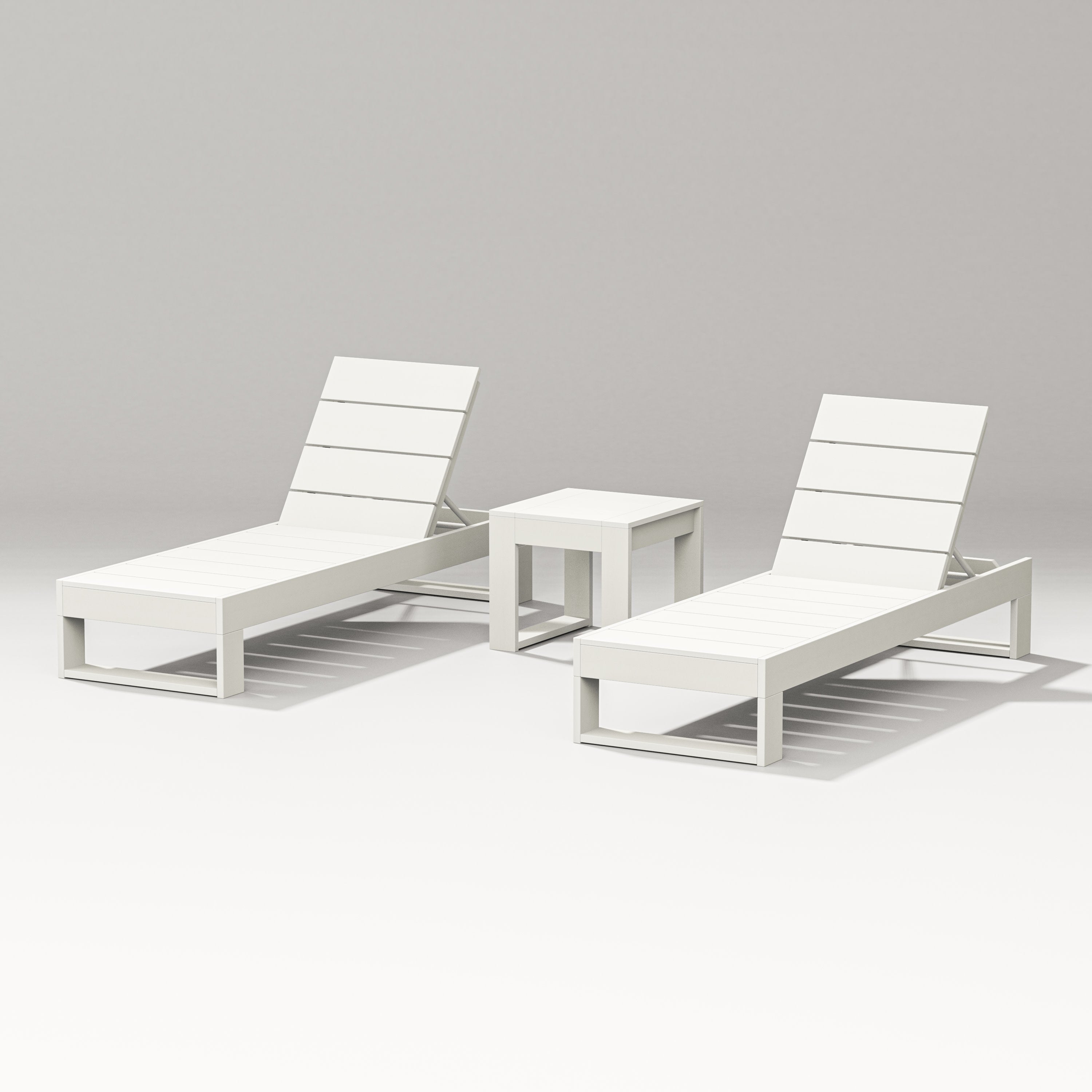 Latitude 3-Piece Lounge Chaise Set in Vintage White