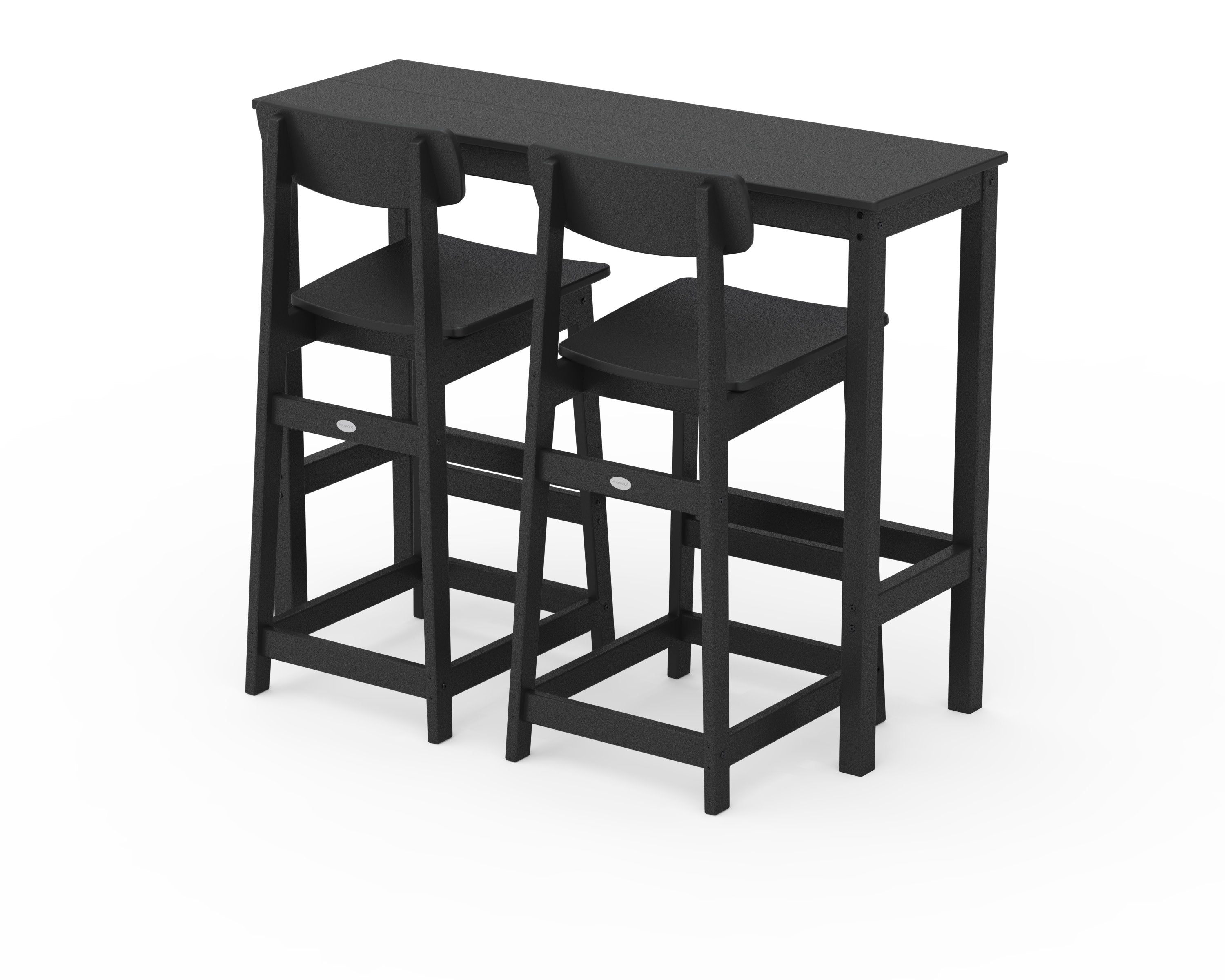 Modern Studio Urban Bar Chair 3-Piece Balcony Set in Black