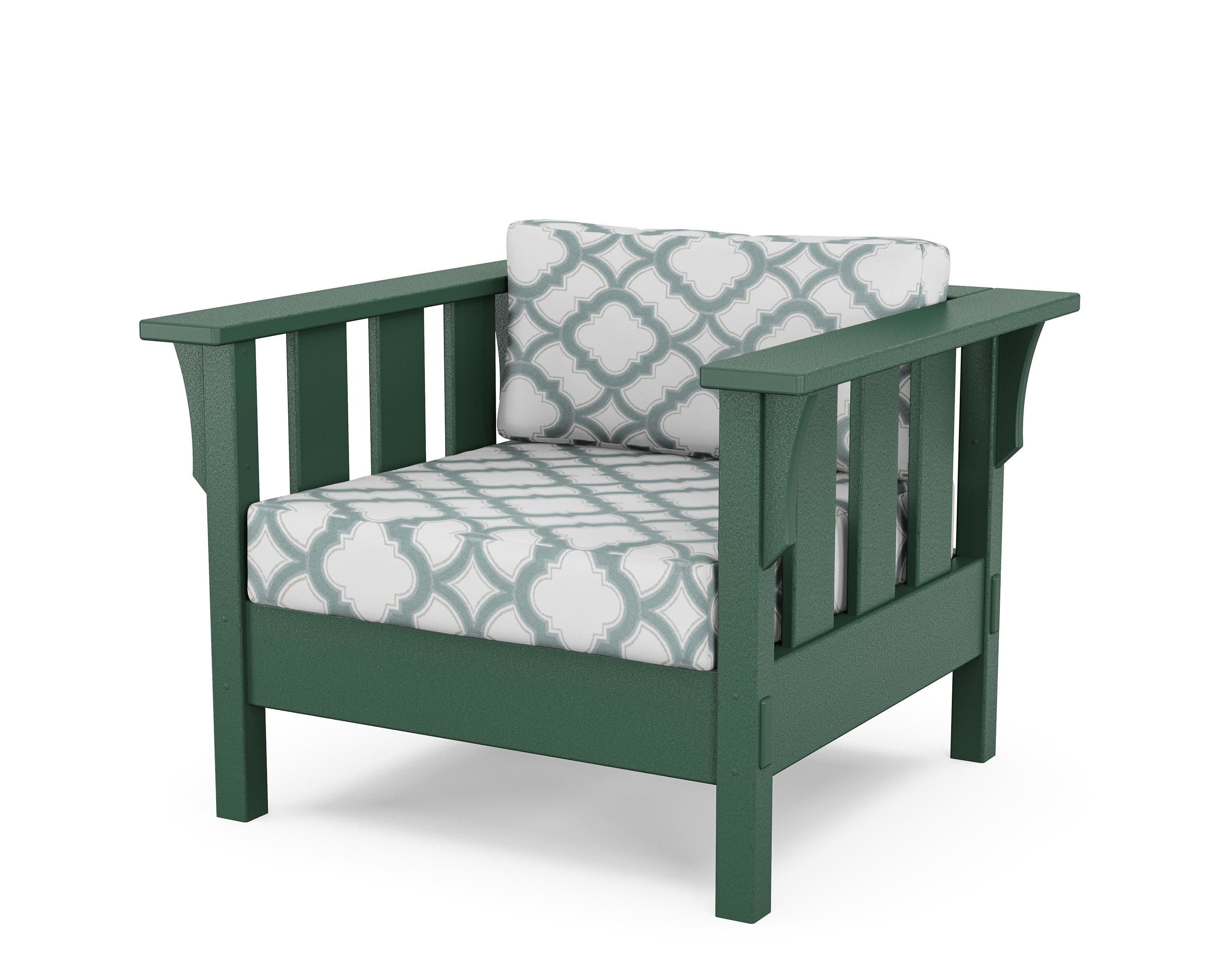 Acadia Deep Seating Chair in Green / Trellis Glacier Spa