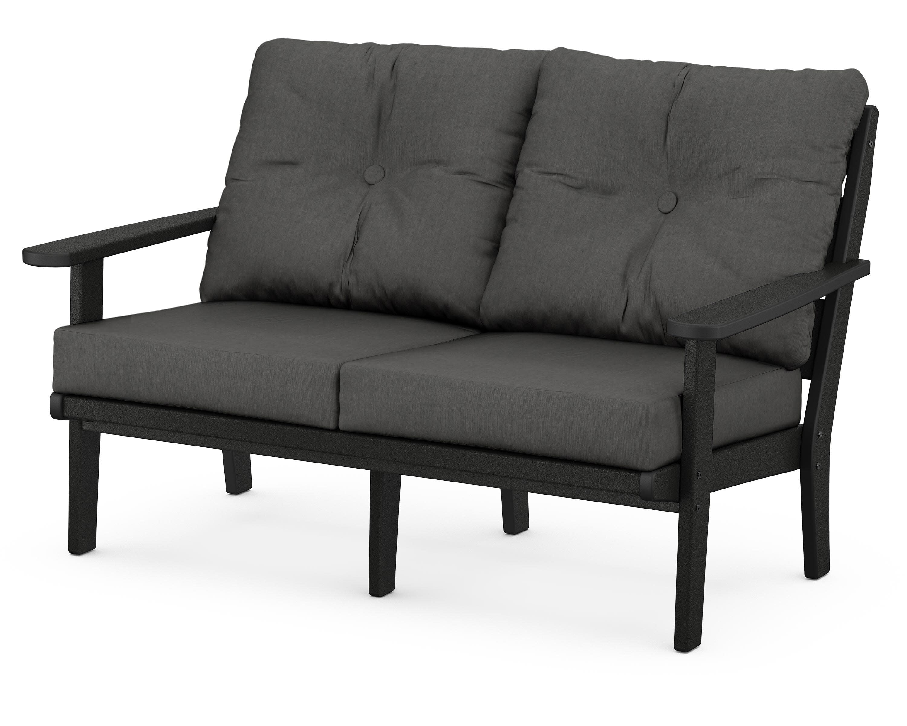 Lakeside Deep Seating Loveseat in Black / Spectrum Carbon