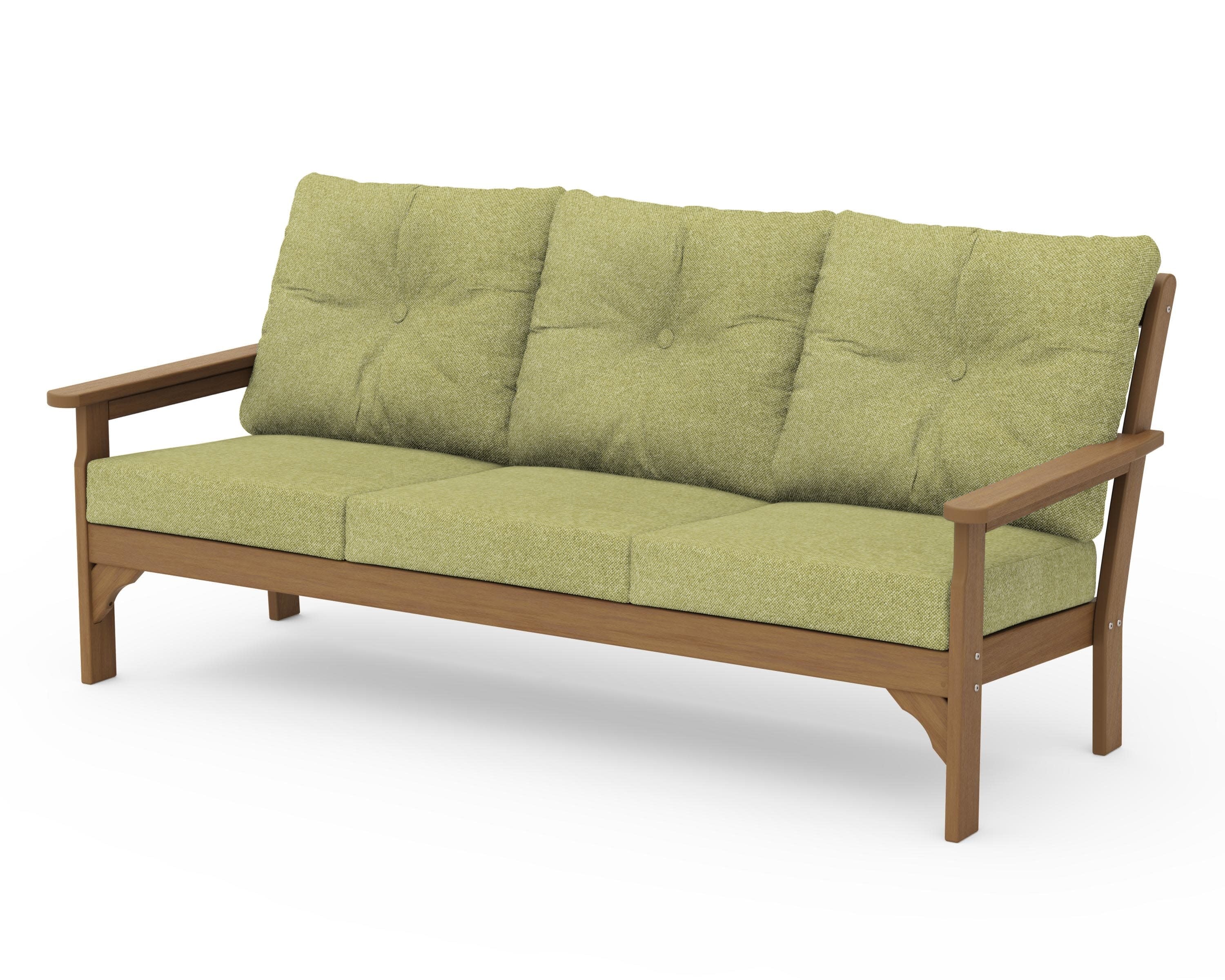 Vineyard Deep Seating Sofa in Natural / Chartreuse Boucle
