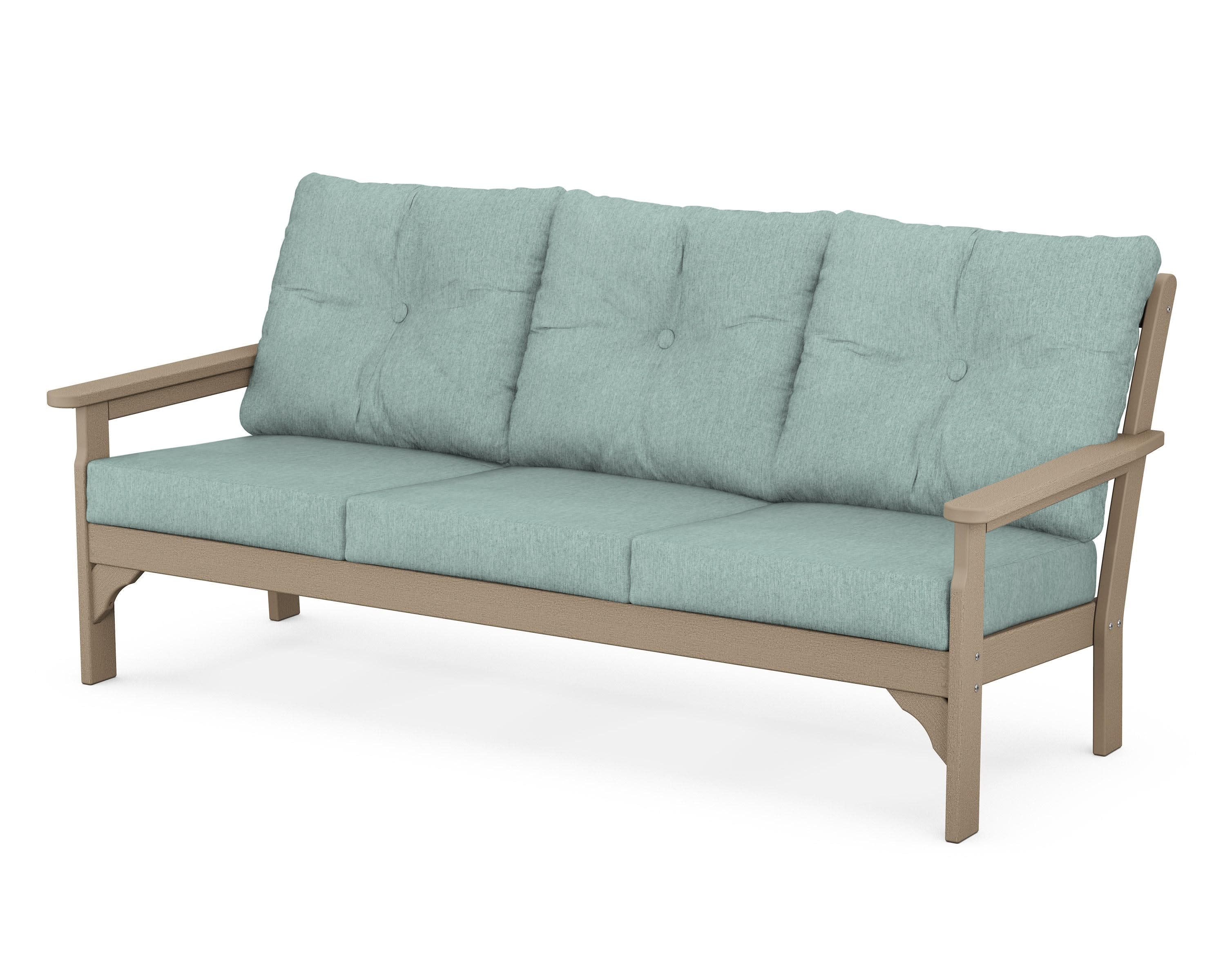 Vineyard Deep Seating Sofa in Vintage Sahara / Glacier Spa