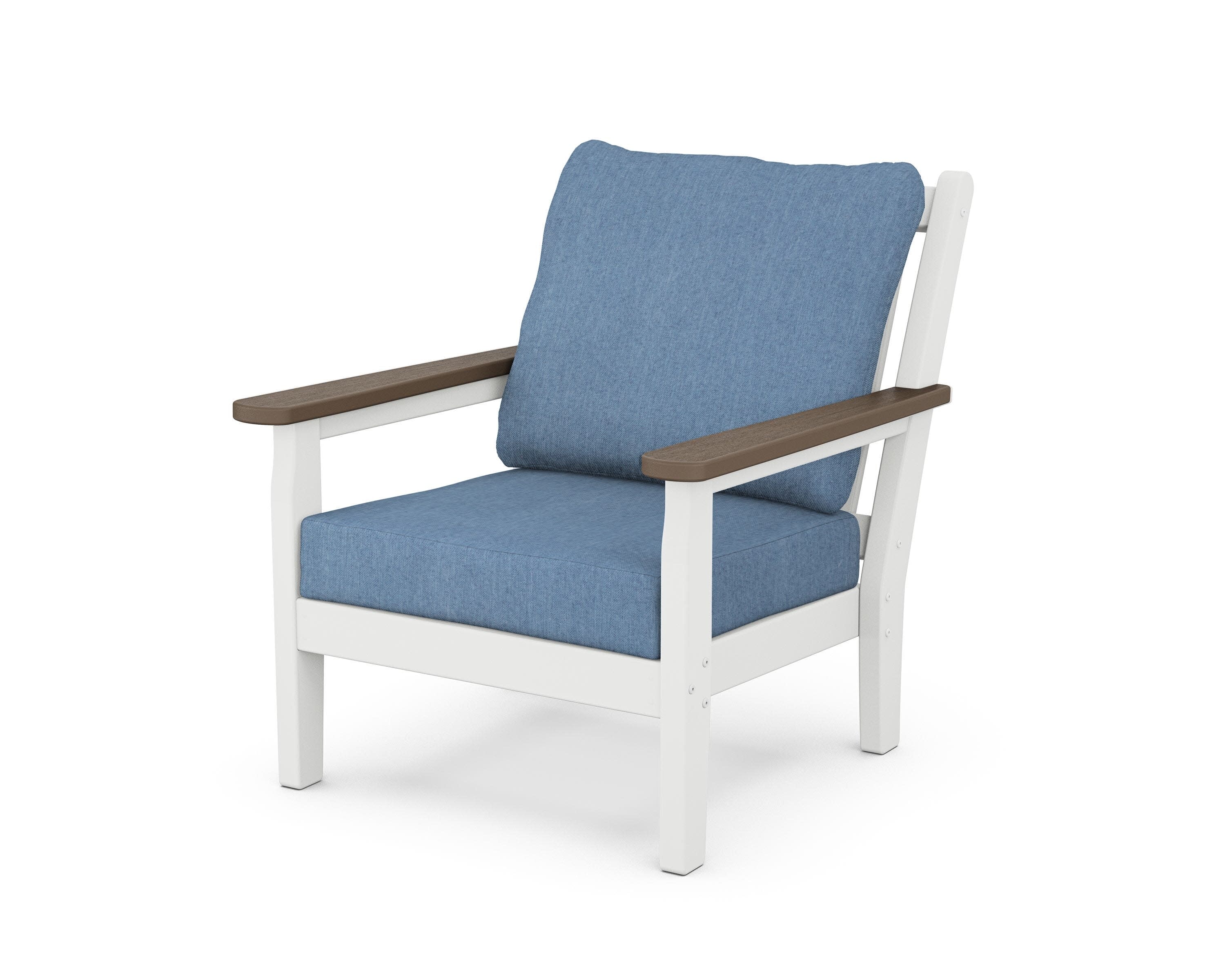 Chippendale Deep Seating Chair in White / Kona / Sky Blue