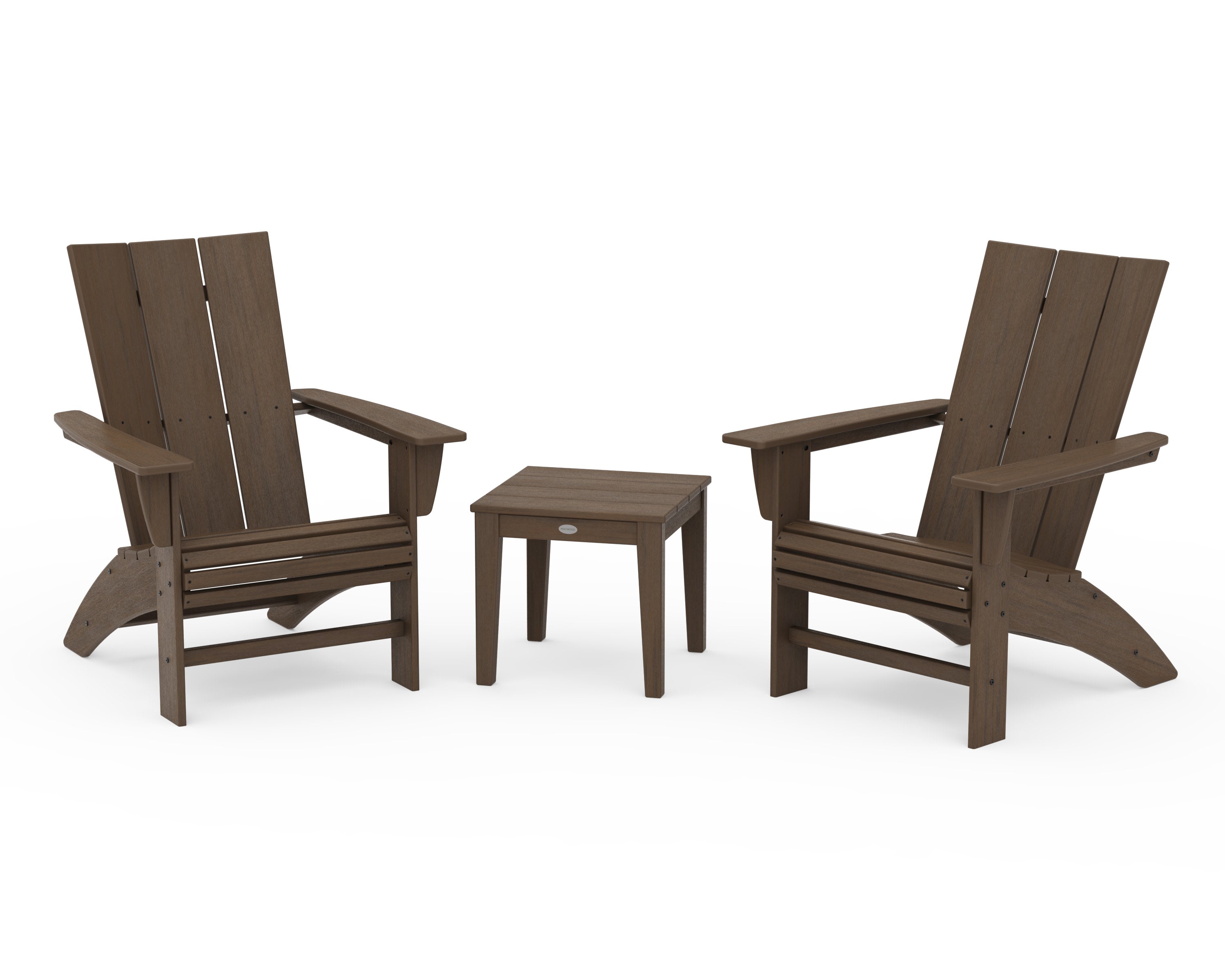 Modern 3-Piece Curveback  Adirondack Set in Kona