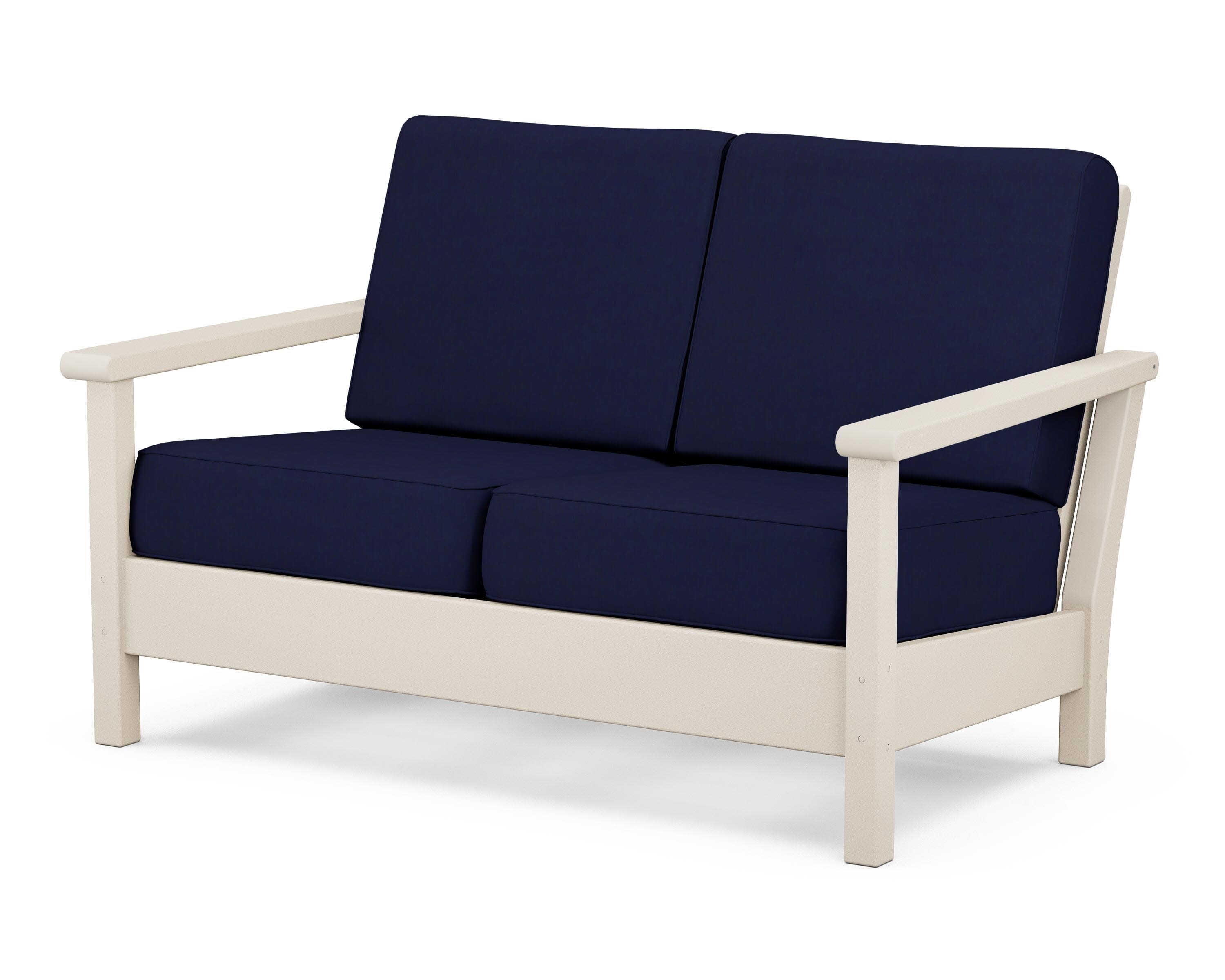 Harbour Deep Seating Loveseat in Sand / Navy