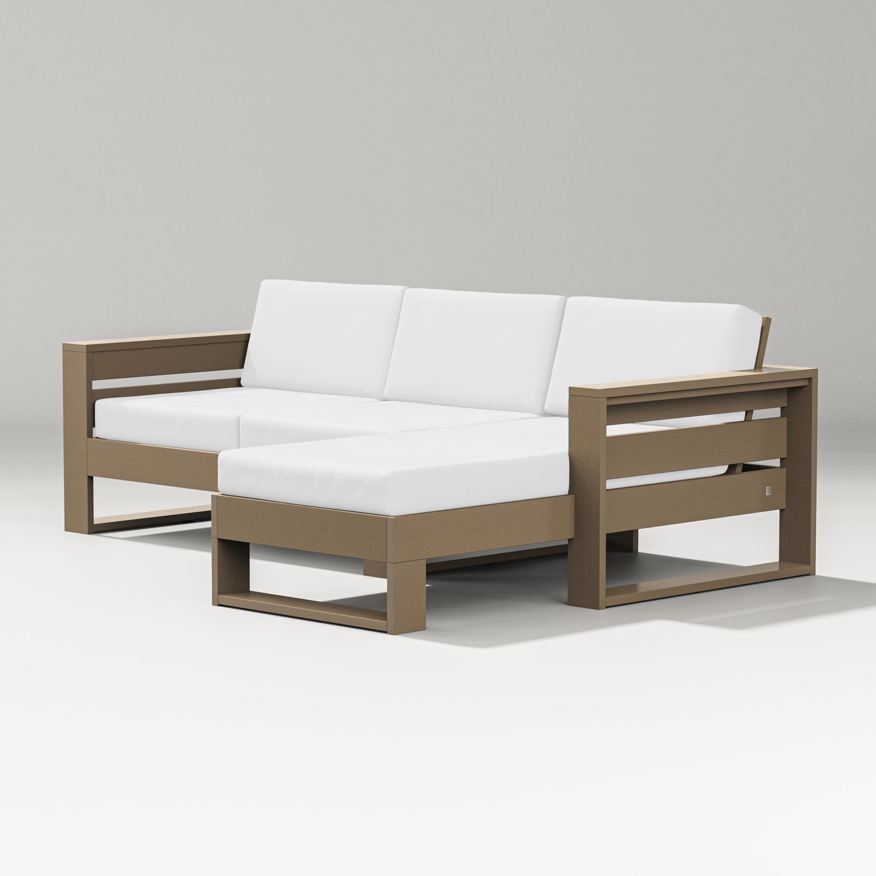 Latitude Right Chaise Sectional in Vintage Sahara / Natural