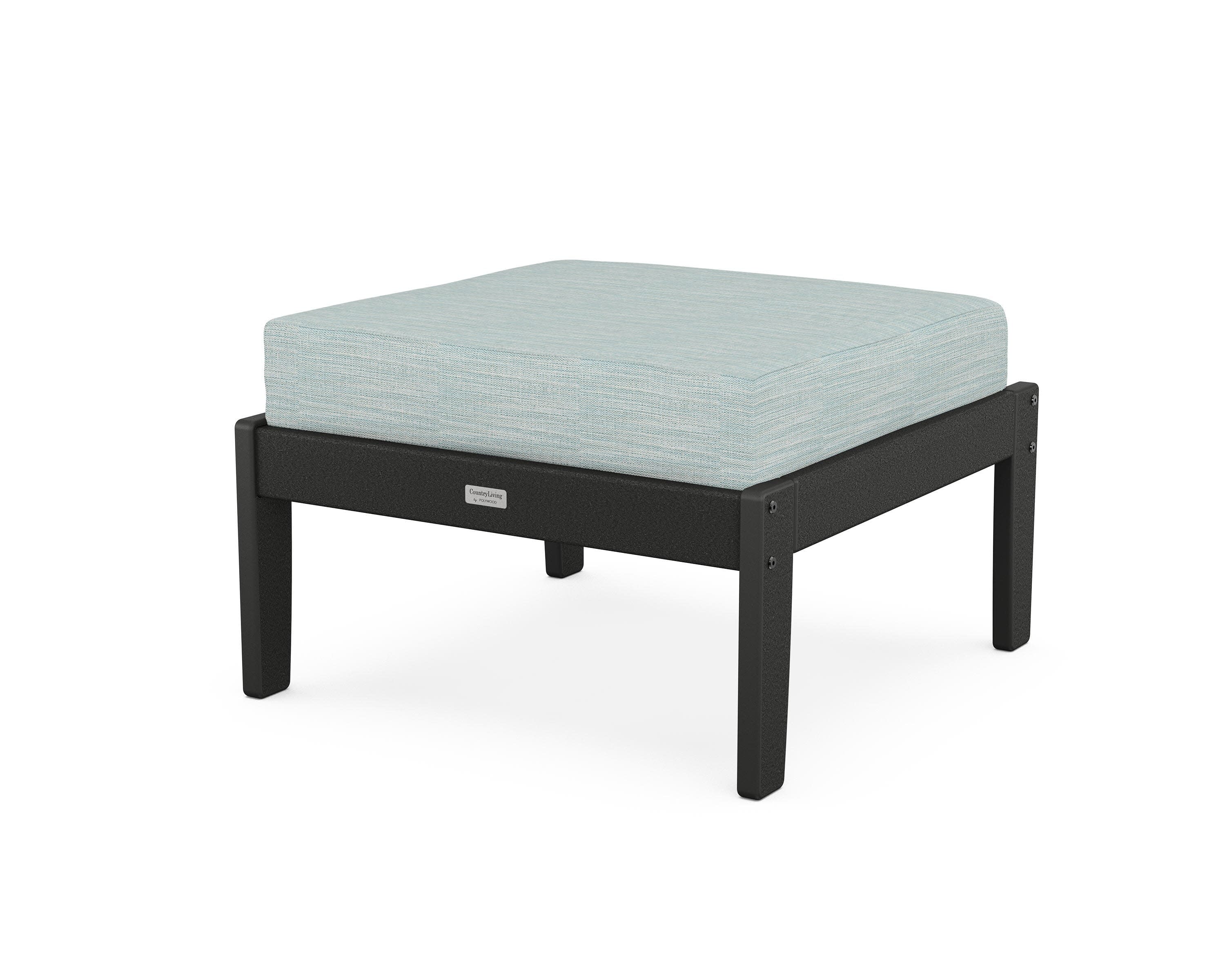 Cottage Deep Seating Ottoman in Black / Soothe Mist