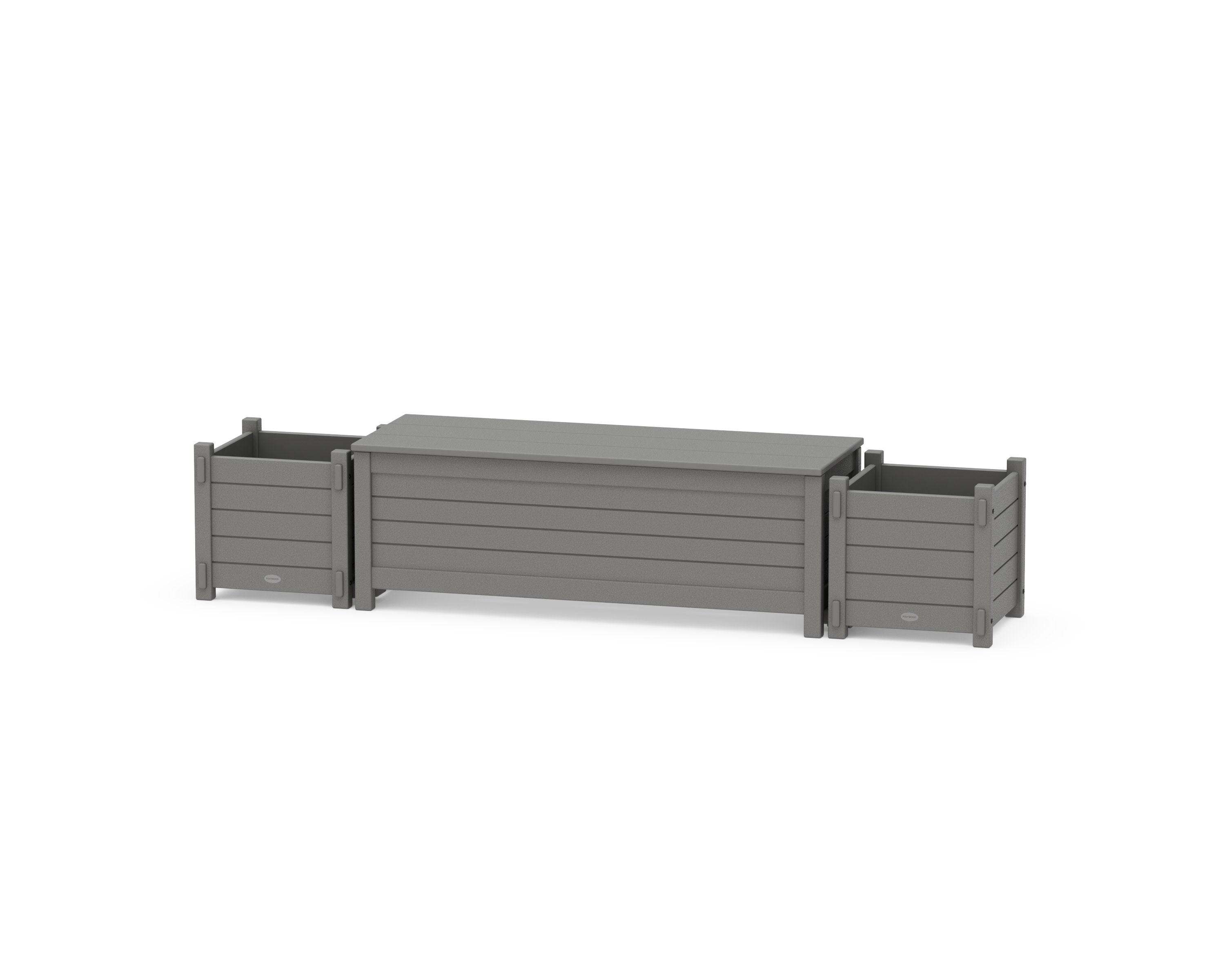48" Nautical Straight Planter Storage Bench Set