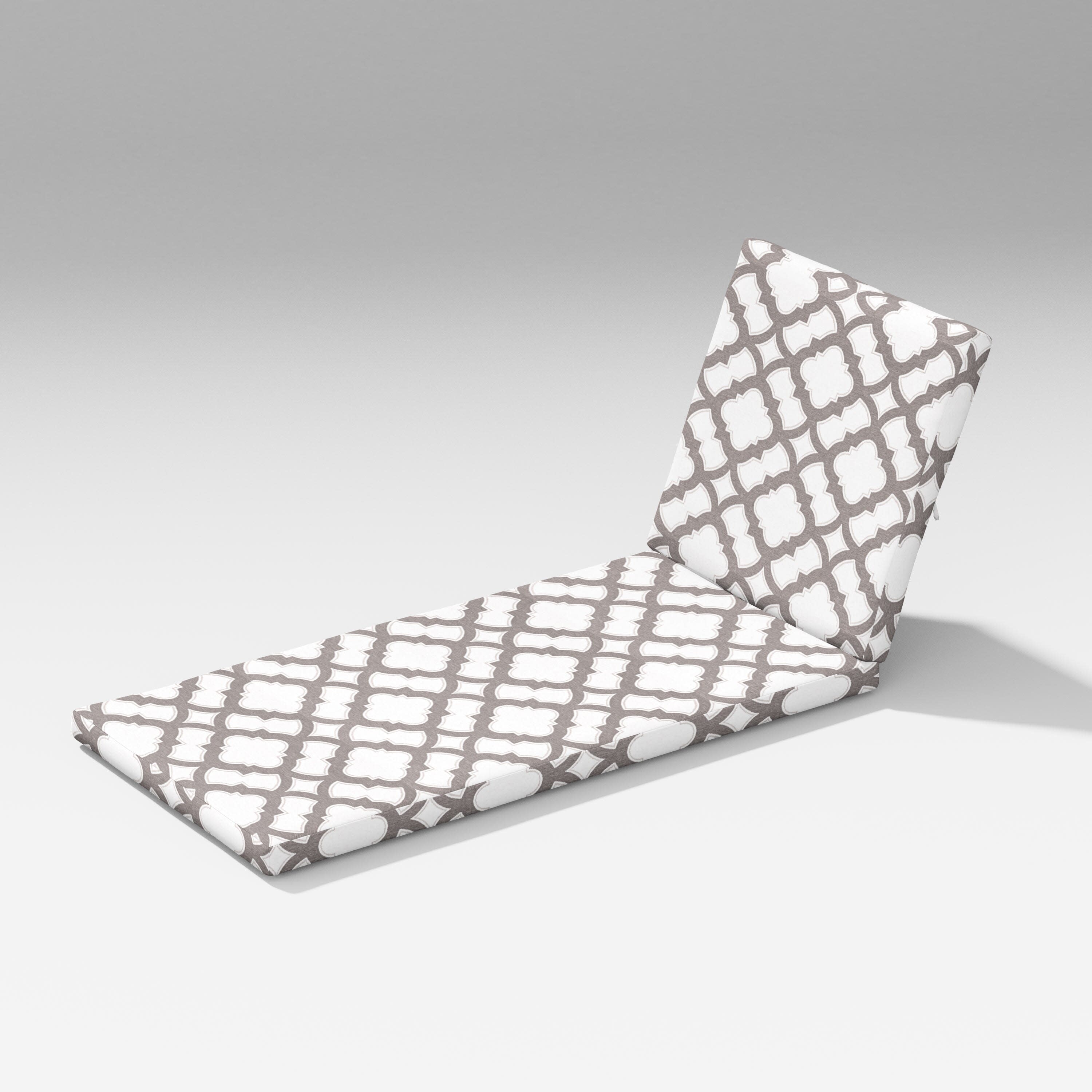 Latitude Chaise Lounge Full Cushion in Trellis Grey Mist