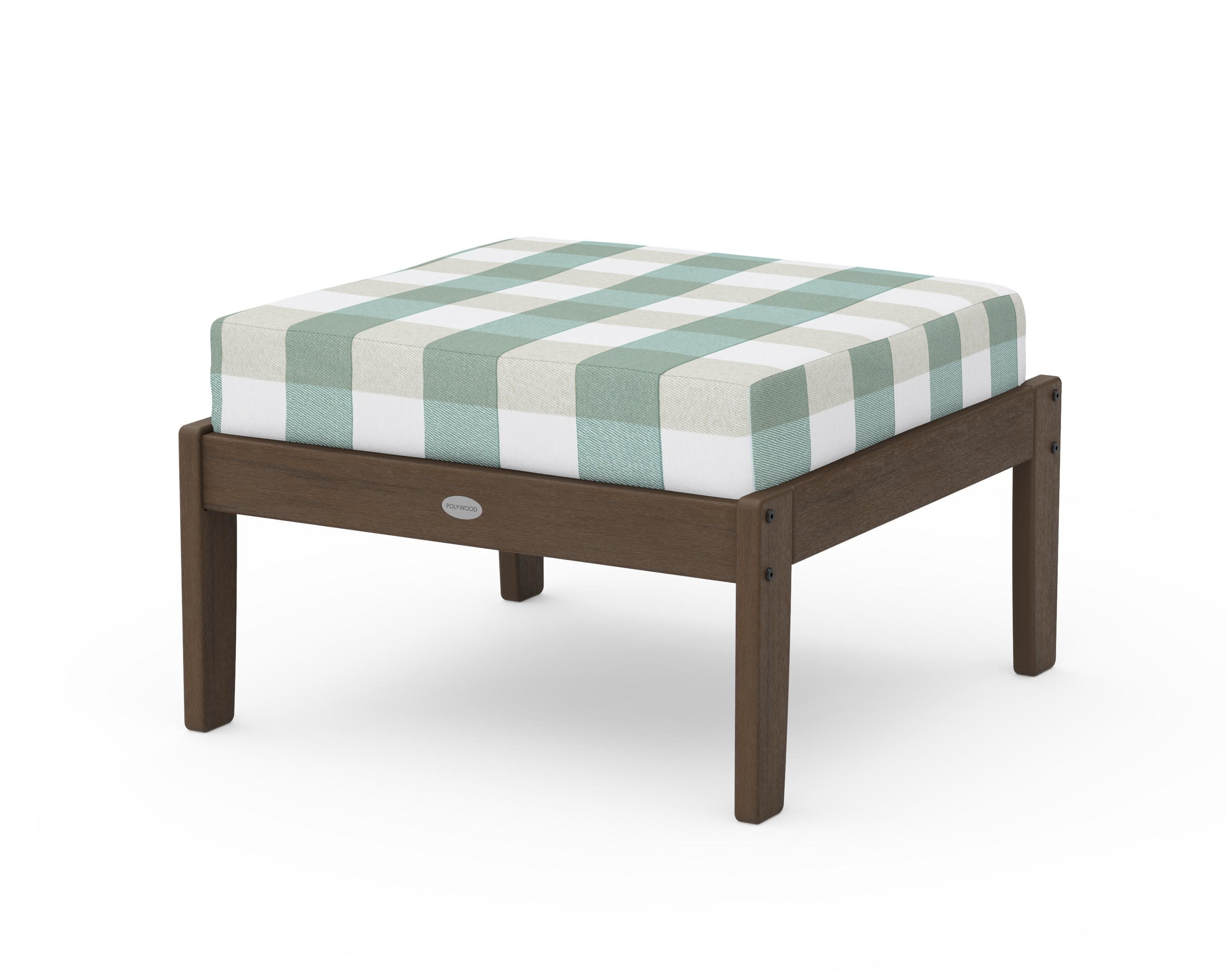 Braxton Deep Seating Ottoman in Kona / Buffalo Plaid Glacier Spa
