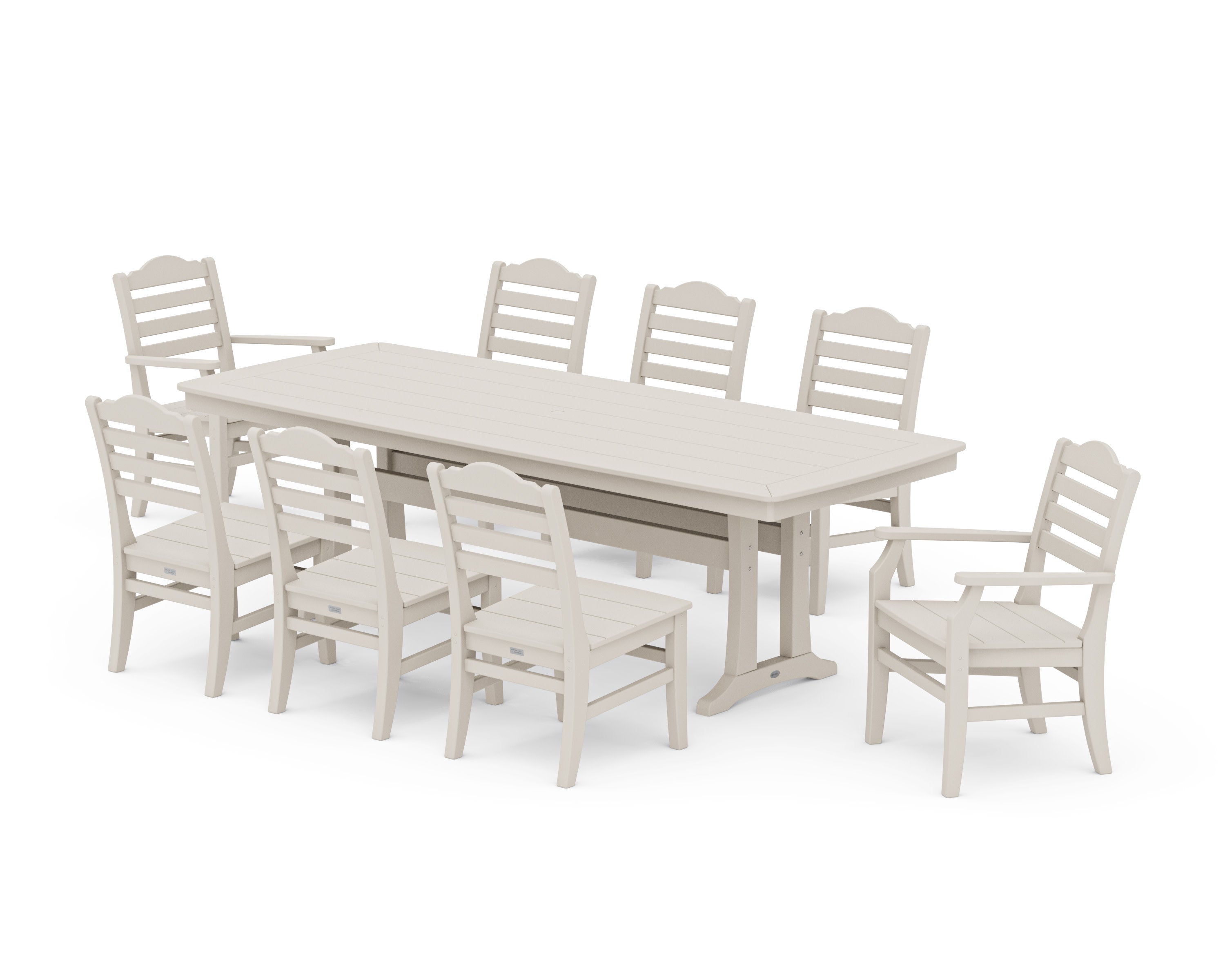 Savannah 9-Piece Dining Set with Trestle Legs in Sand