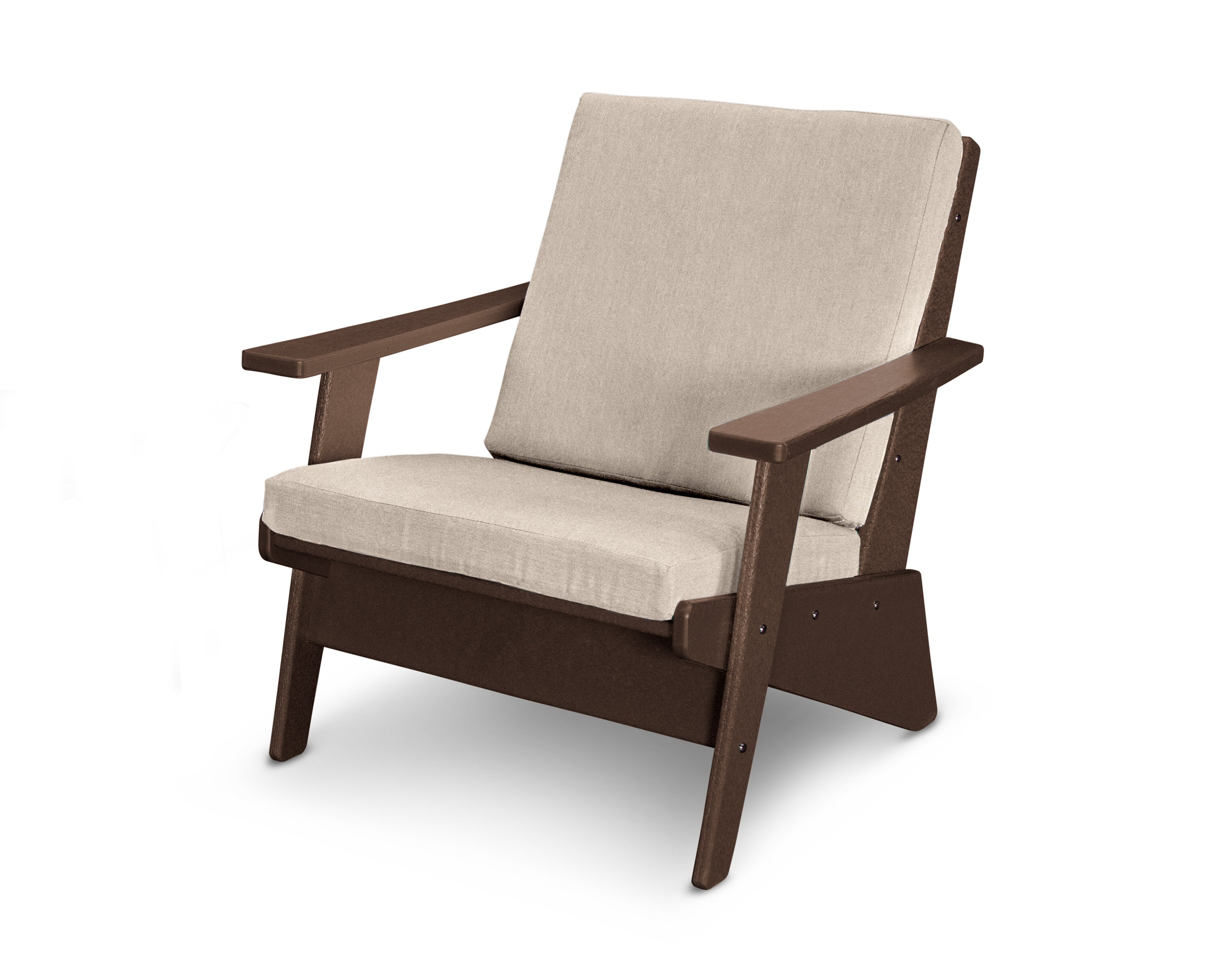Riviera Modern Lounge Chair in Mahogany / Cast Ash