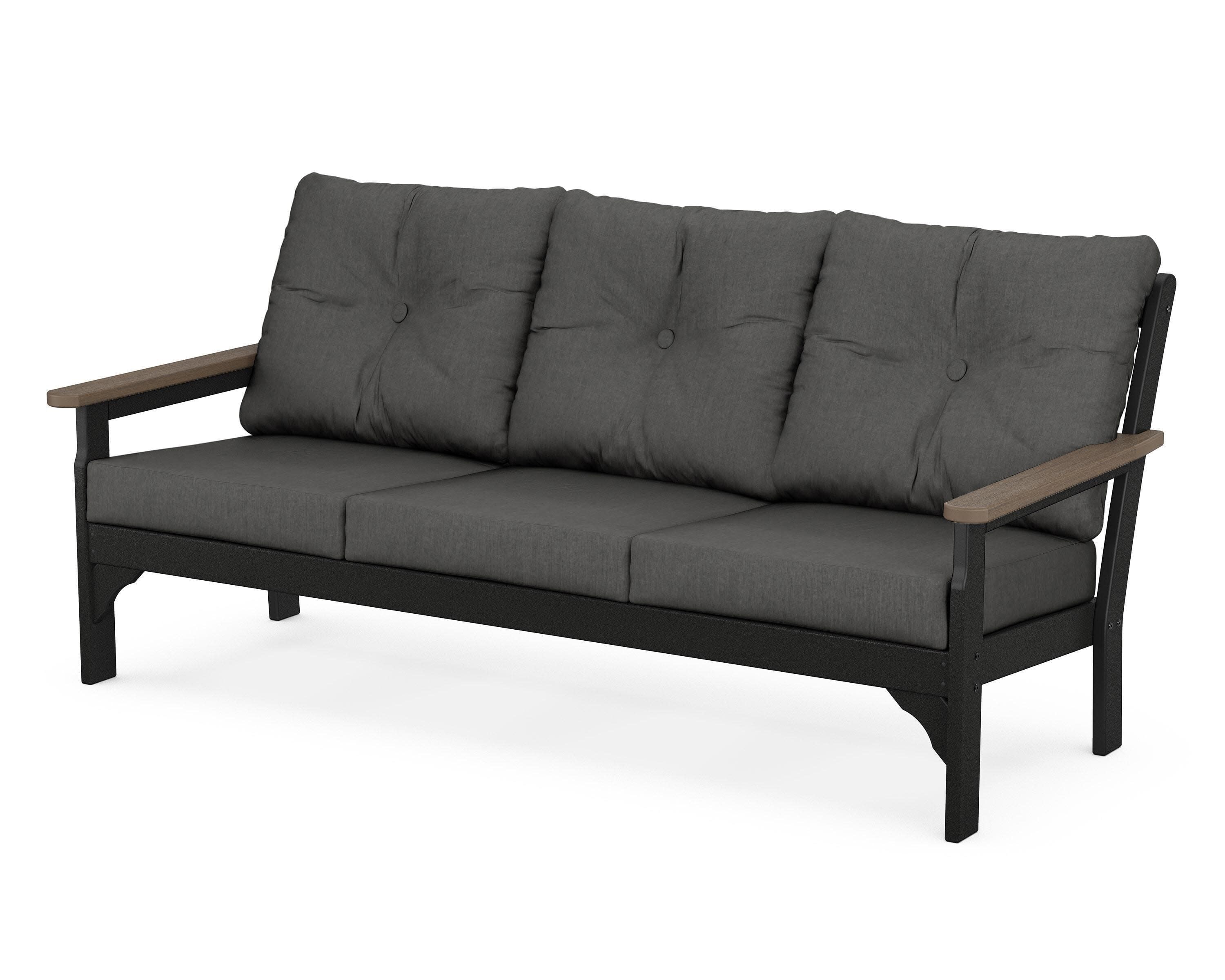 Vineyard Deep Seating Sofa in Black / Kona / Spectrum Carbon