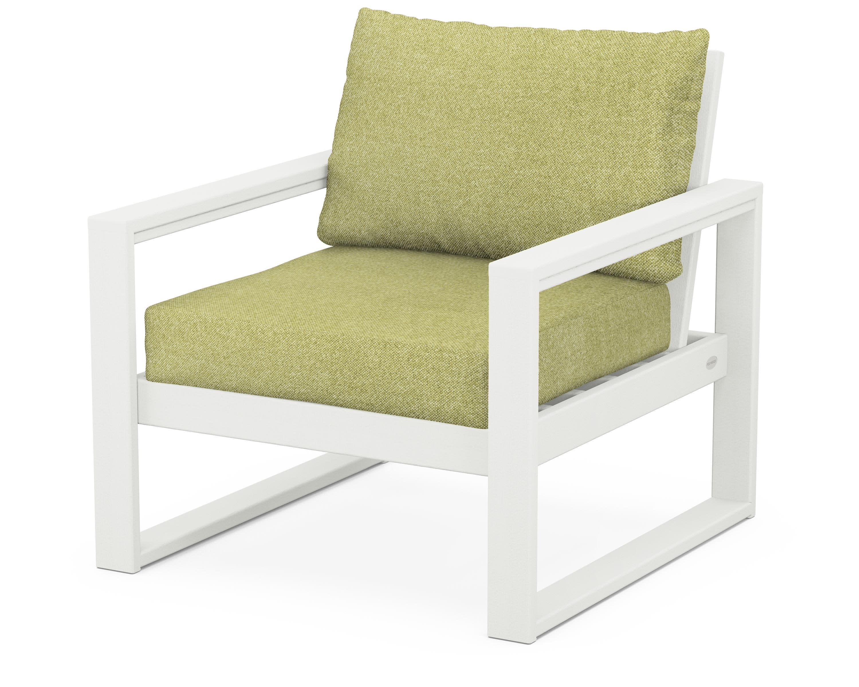 EDGE Club Chair in Vintage White / Chartreuse Boucle