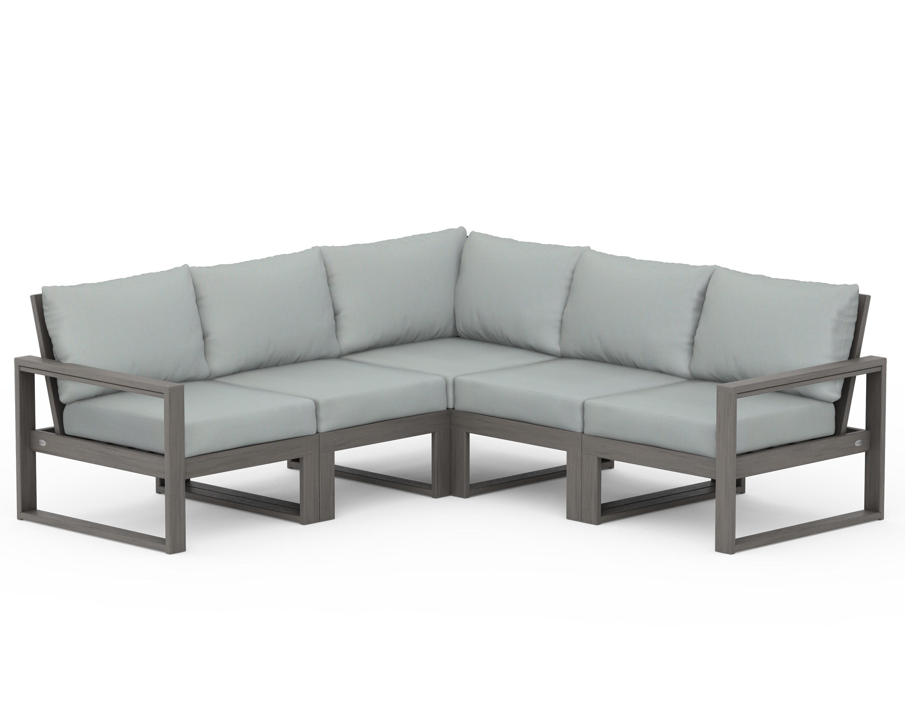 EDGE 5-Piece Modular Deep Seating Set in Driftwood / Spa