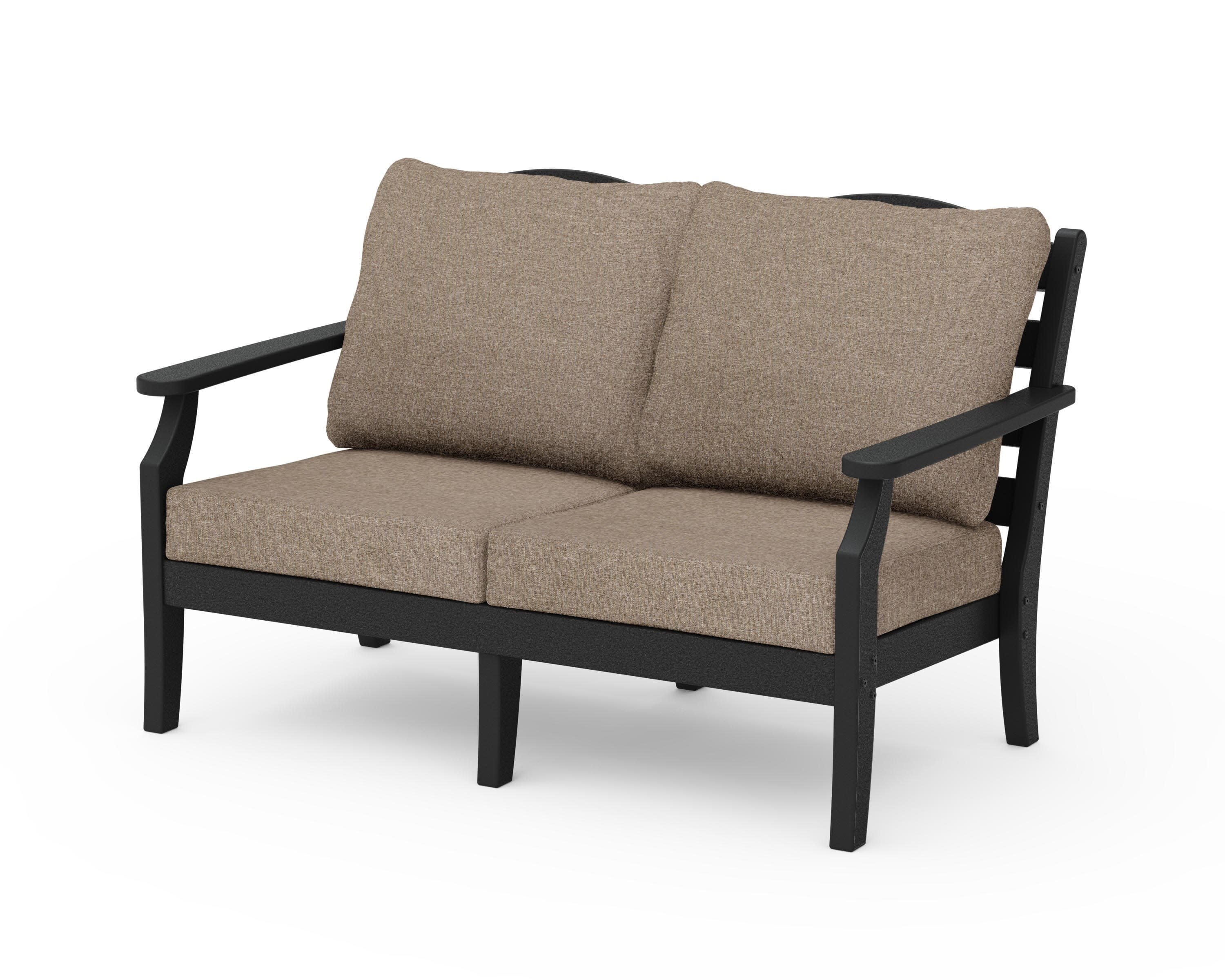 Savannah Deep Seating Loveseat in Black / Spiced Burlap