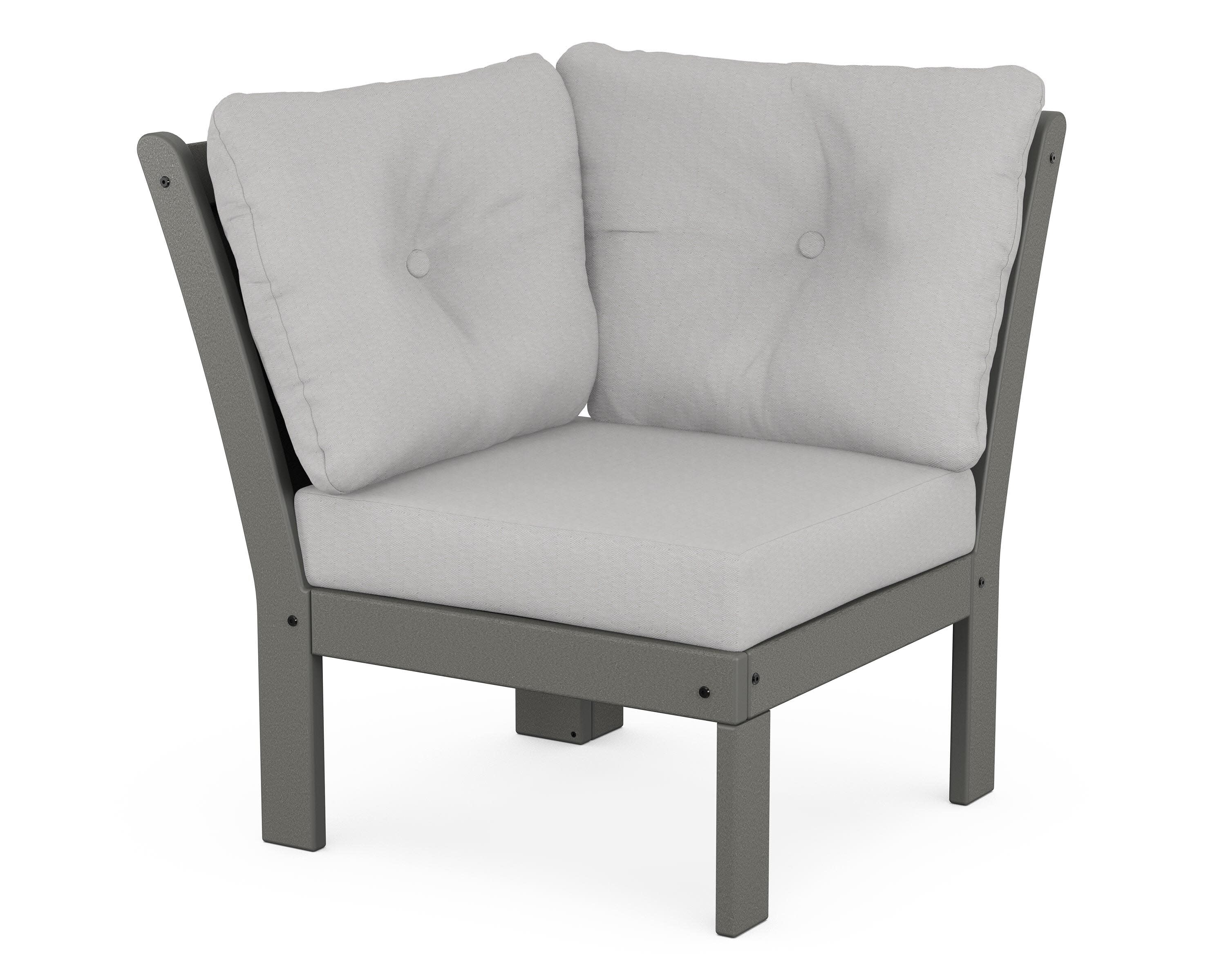Vineyard Modular Corner Chair in Slate Grey / Diamond in the Rough
