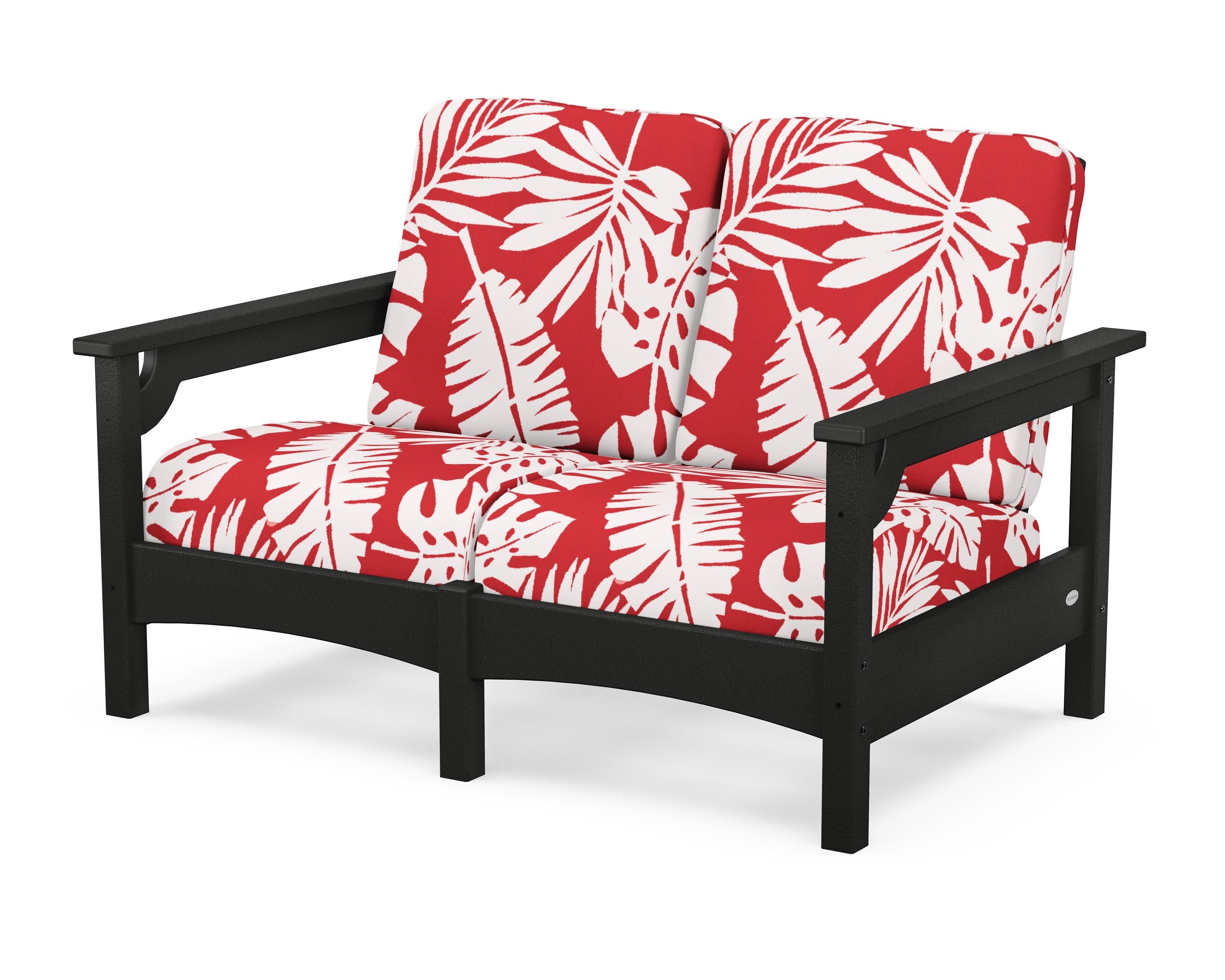 Club Loveseat in Black / Leaf Crimson