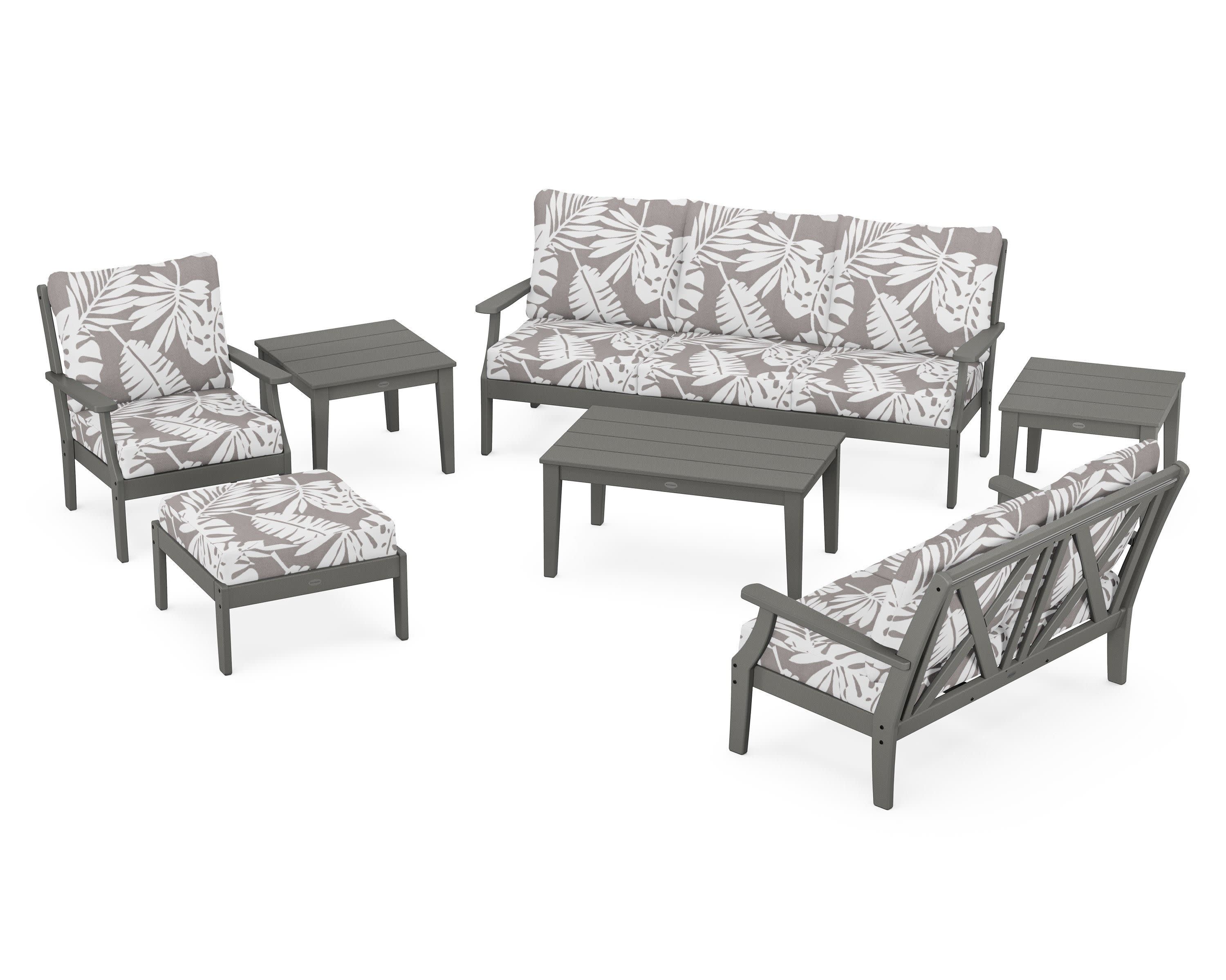 Braxton 7-Piece Deep Seating Set in Slate Grey / Leaf Grey Mist