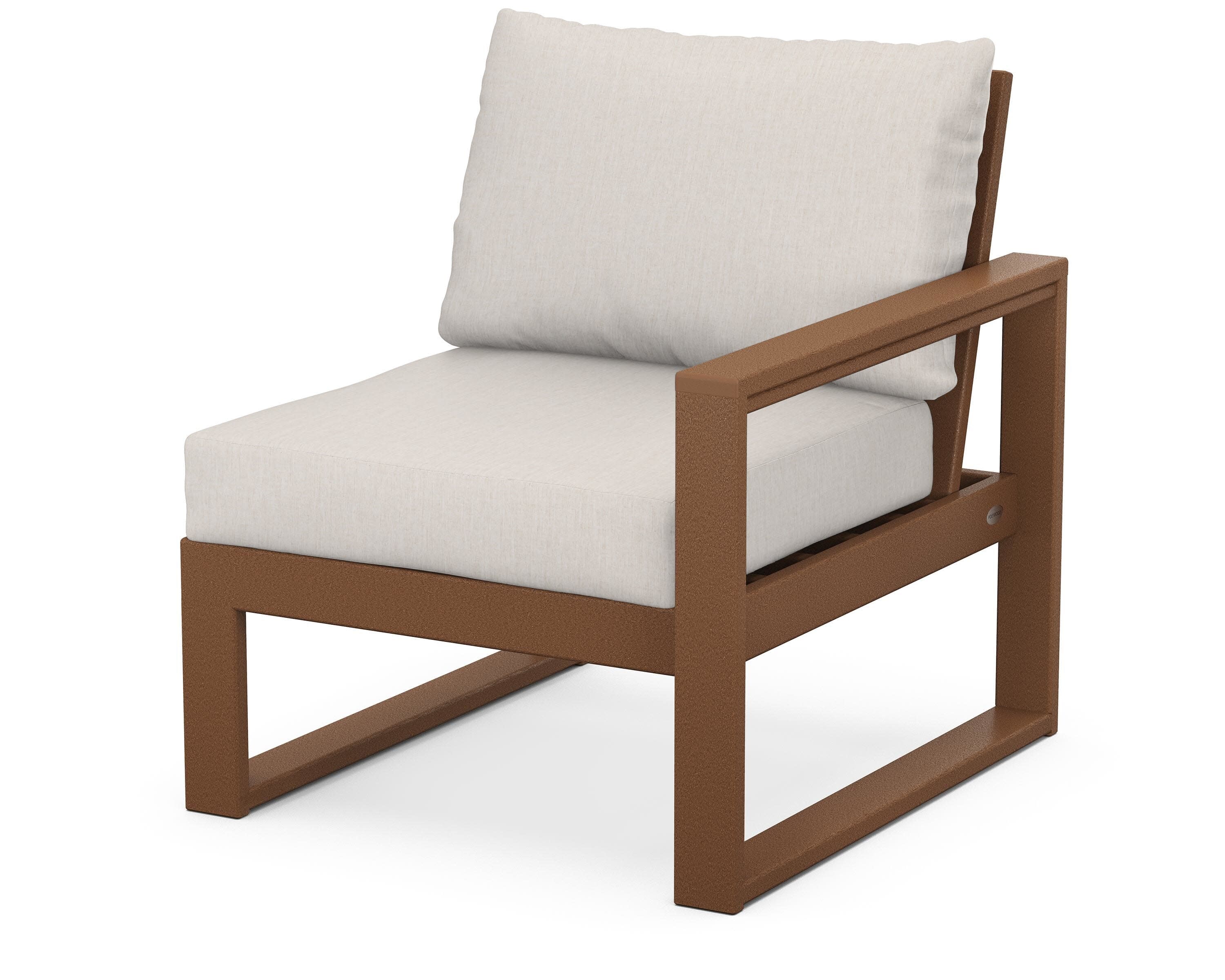 EDGE Modular Right Arm Chair in Teak / Cast Ash