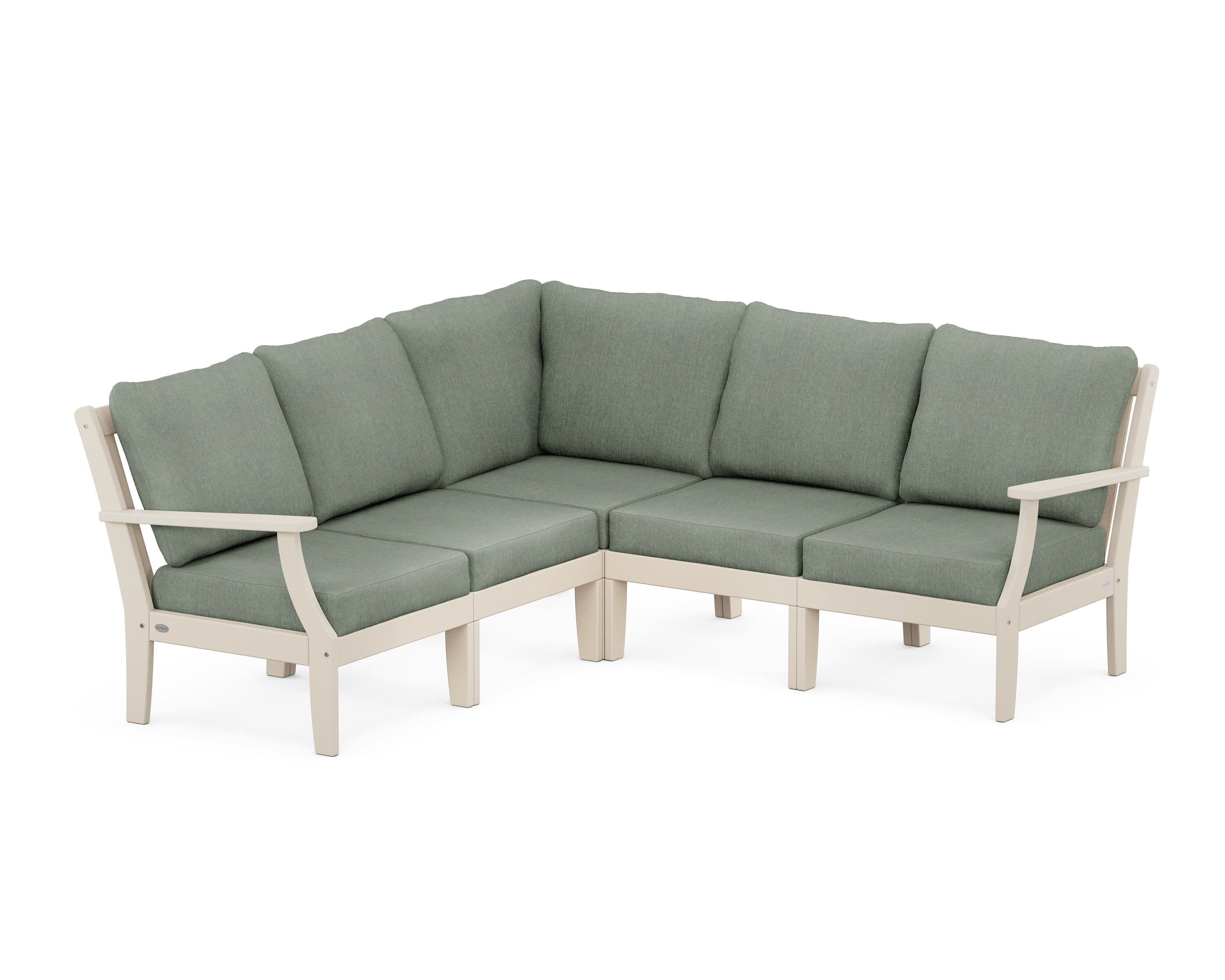 Braxton Modular 5-Piece Deep Seating Set in Sand / Cast Sage