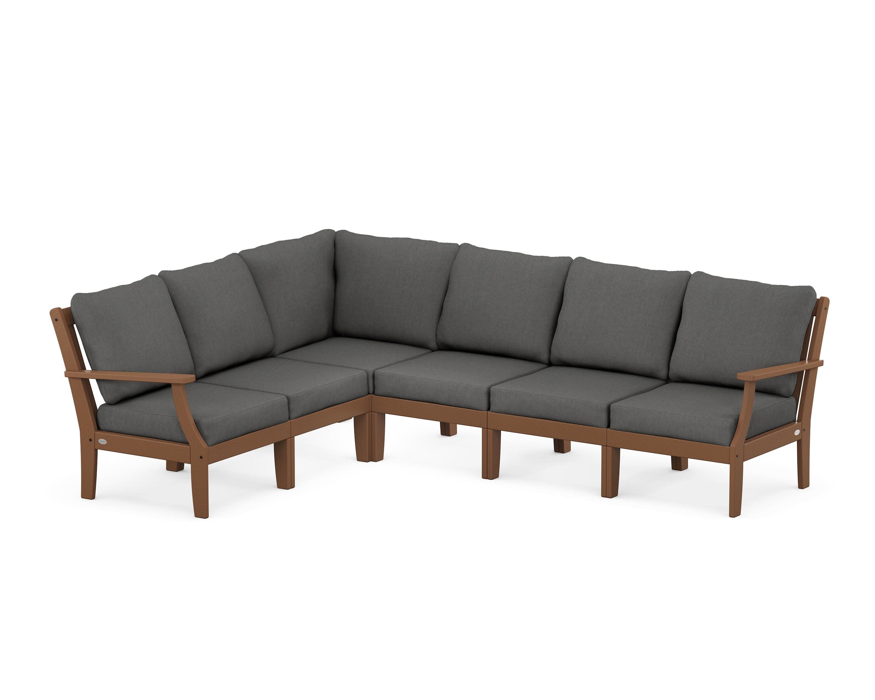 Braxton Modular 6-Piece Deep Seating Set in Teak / Spectrum Carbon