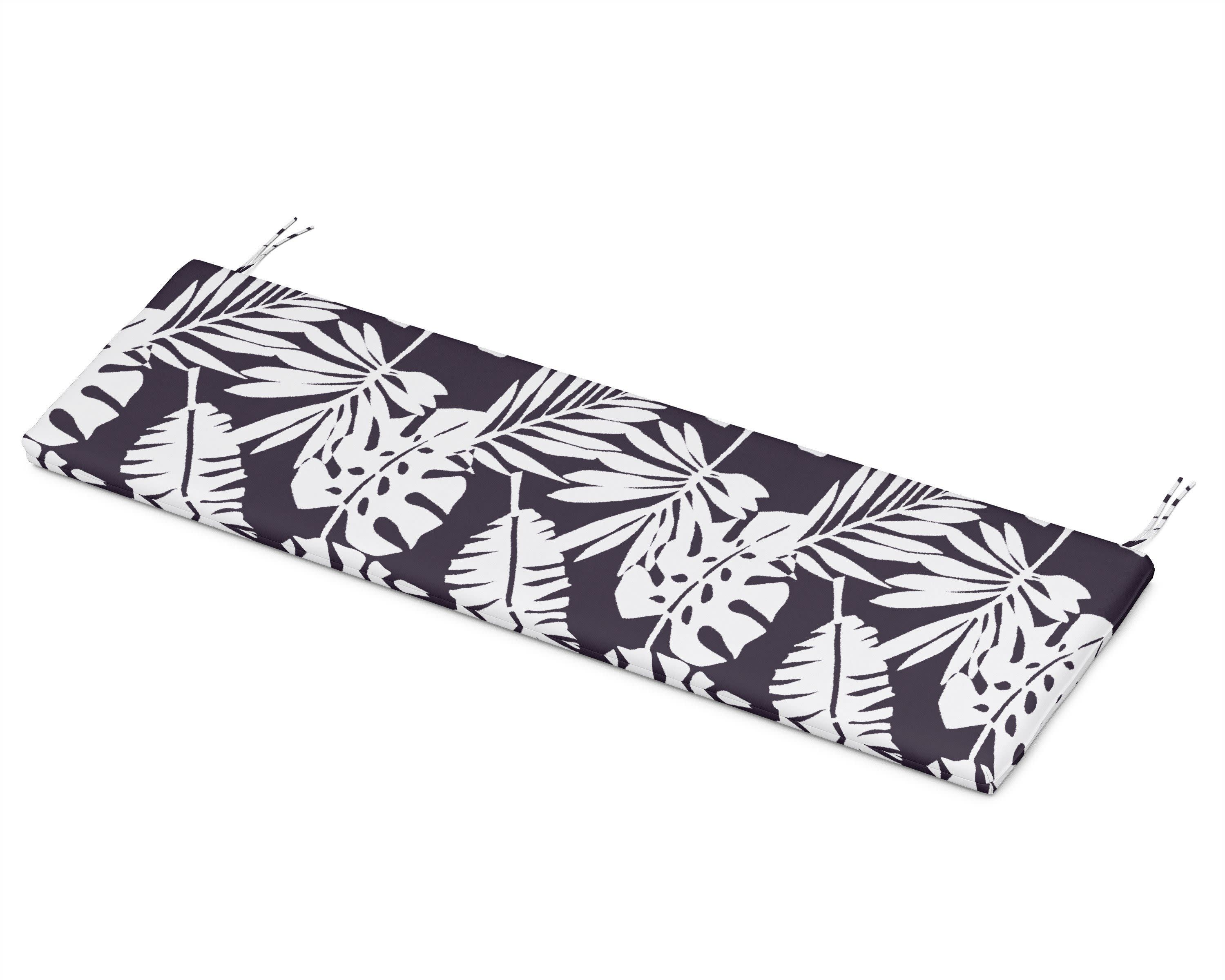 Bench Seat Cushion - 18.5"D x 55.5"W x 2.5"H in Leaf Navy