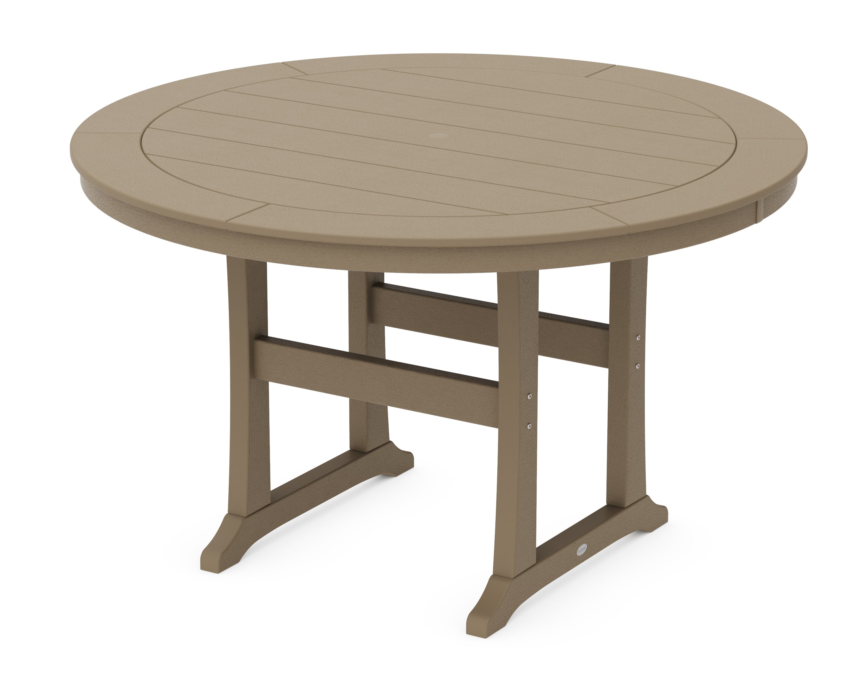 Nautical Trestle 60" Round Counter Table in Vintage Sahara