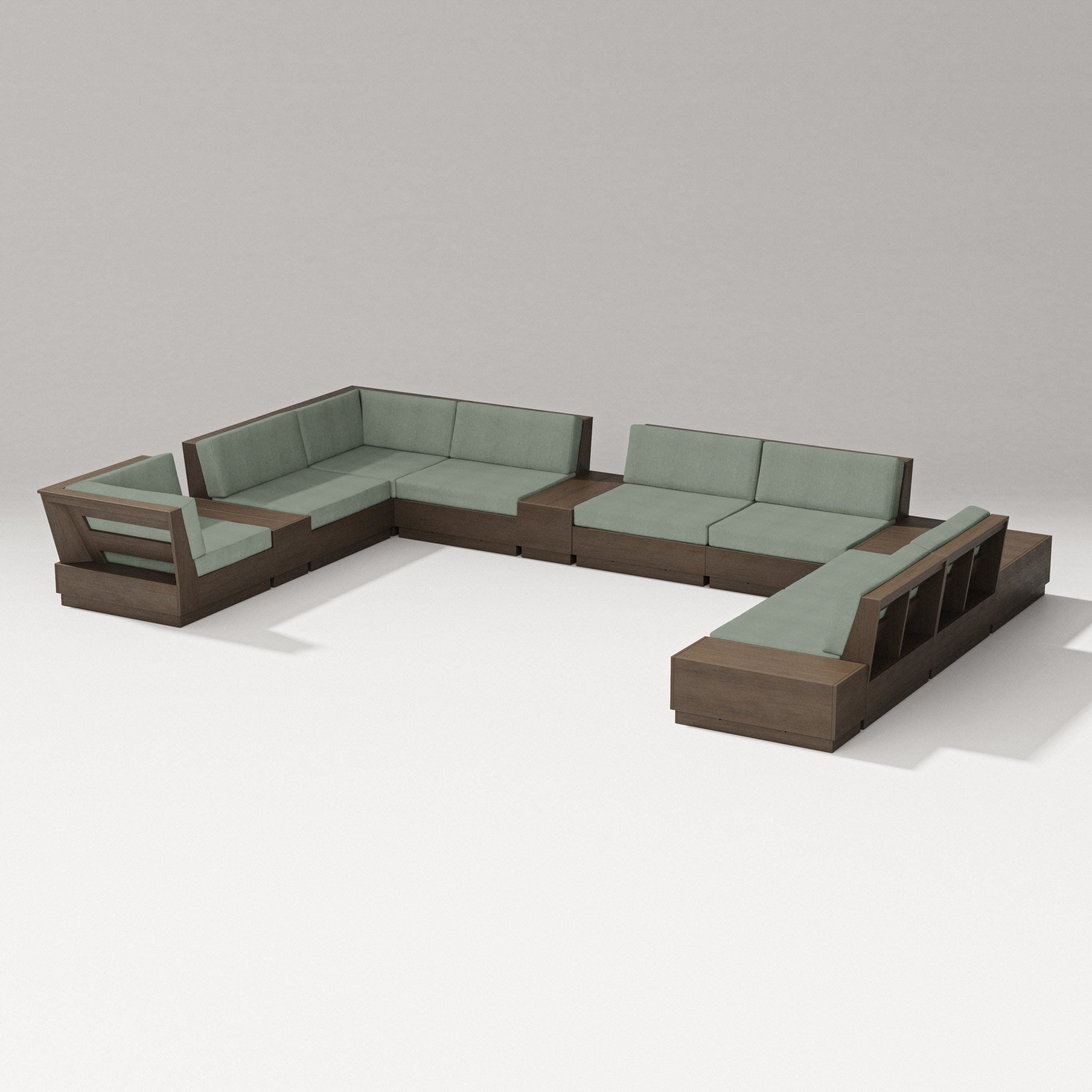Elevate 12-Piece Conversation Sectional Set in Kona / Cast Sage