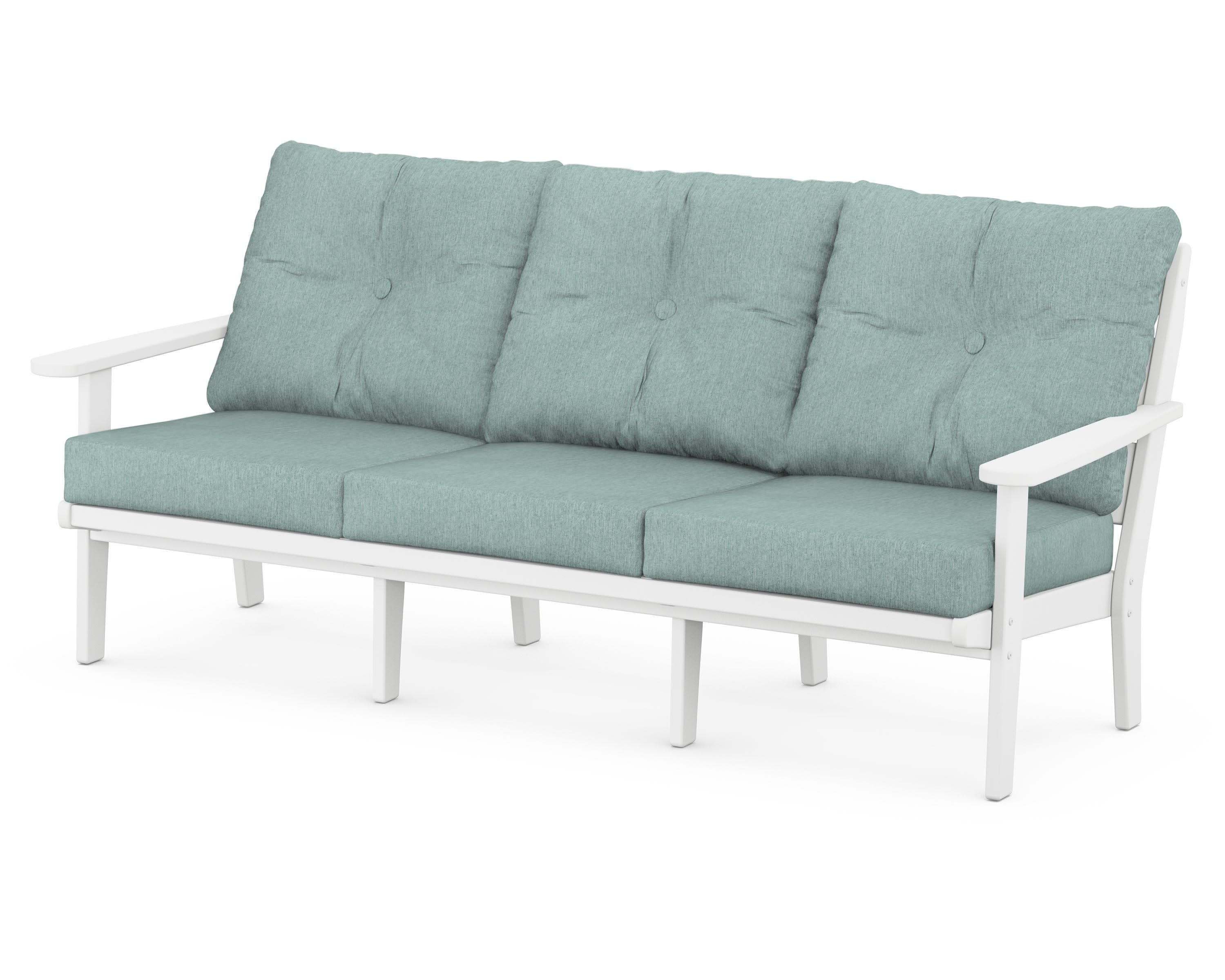 Lakeside Deep Seating Sofa in White / Glacier Spa