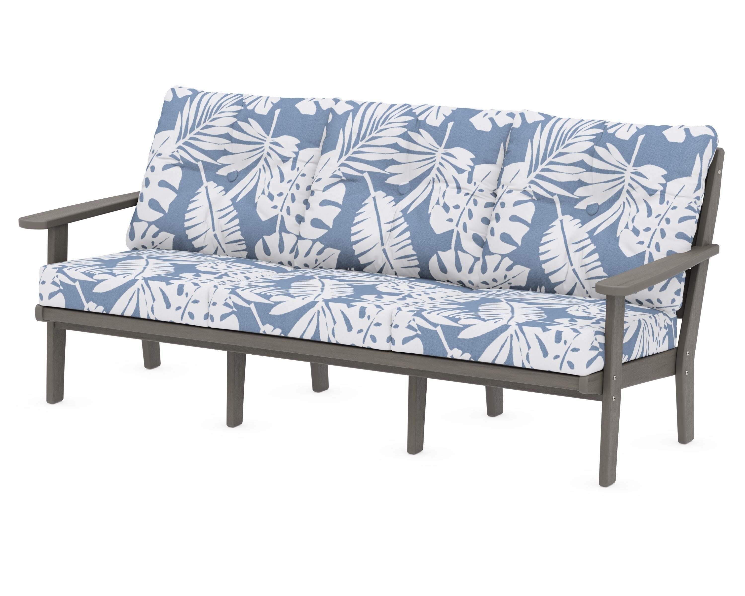 Lakeside Deep Seating Sofa in Driftwood / Leaf Sky Blue
