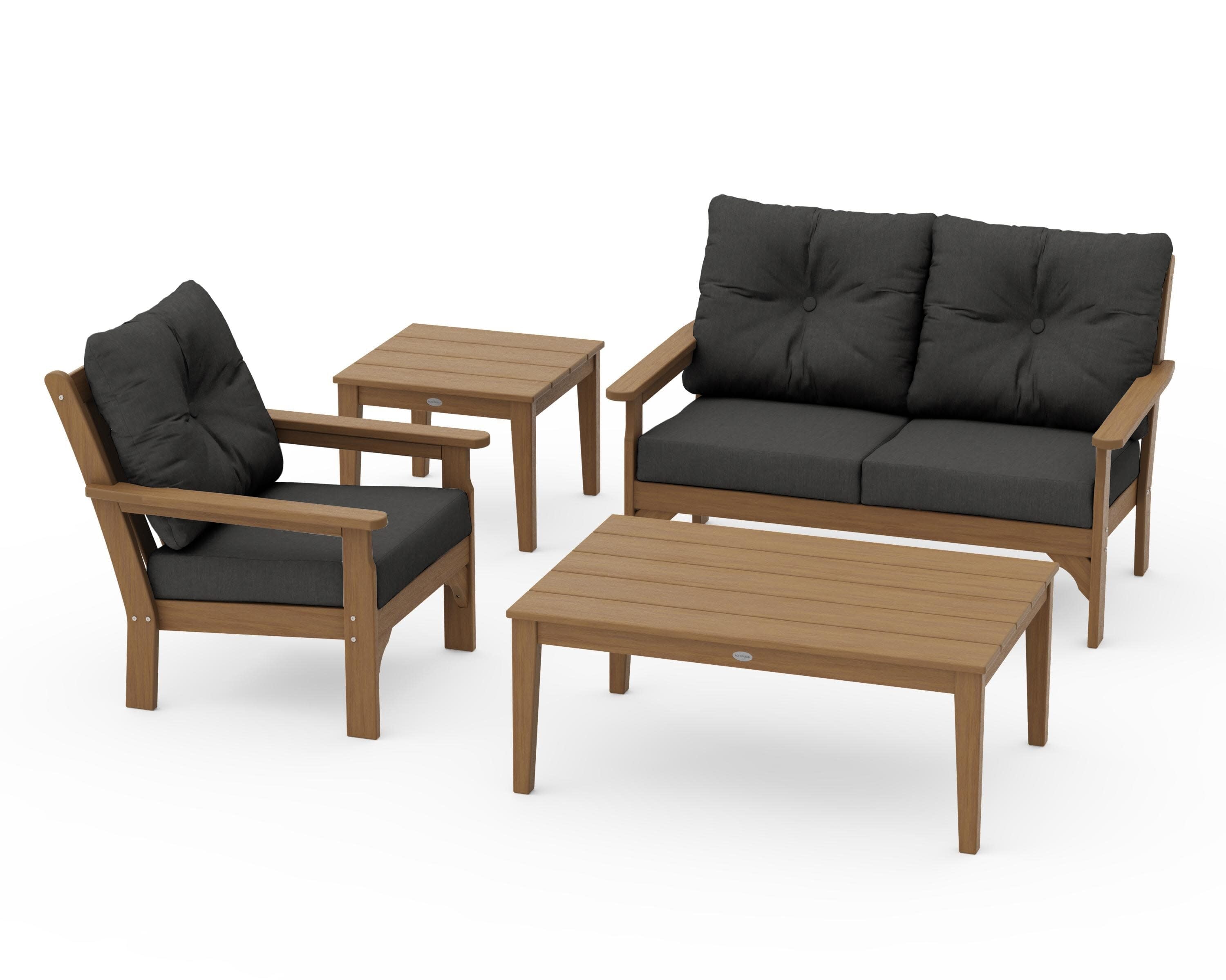 Vineyard 4-Piece Deep Seating Set in Natural / Spectrum Carbon