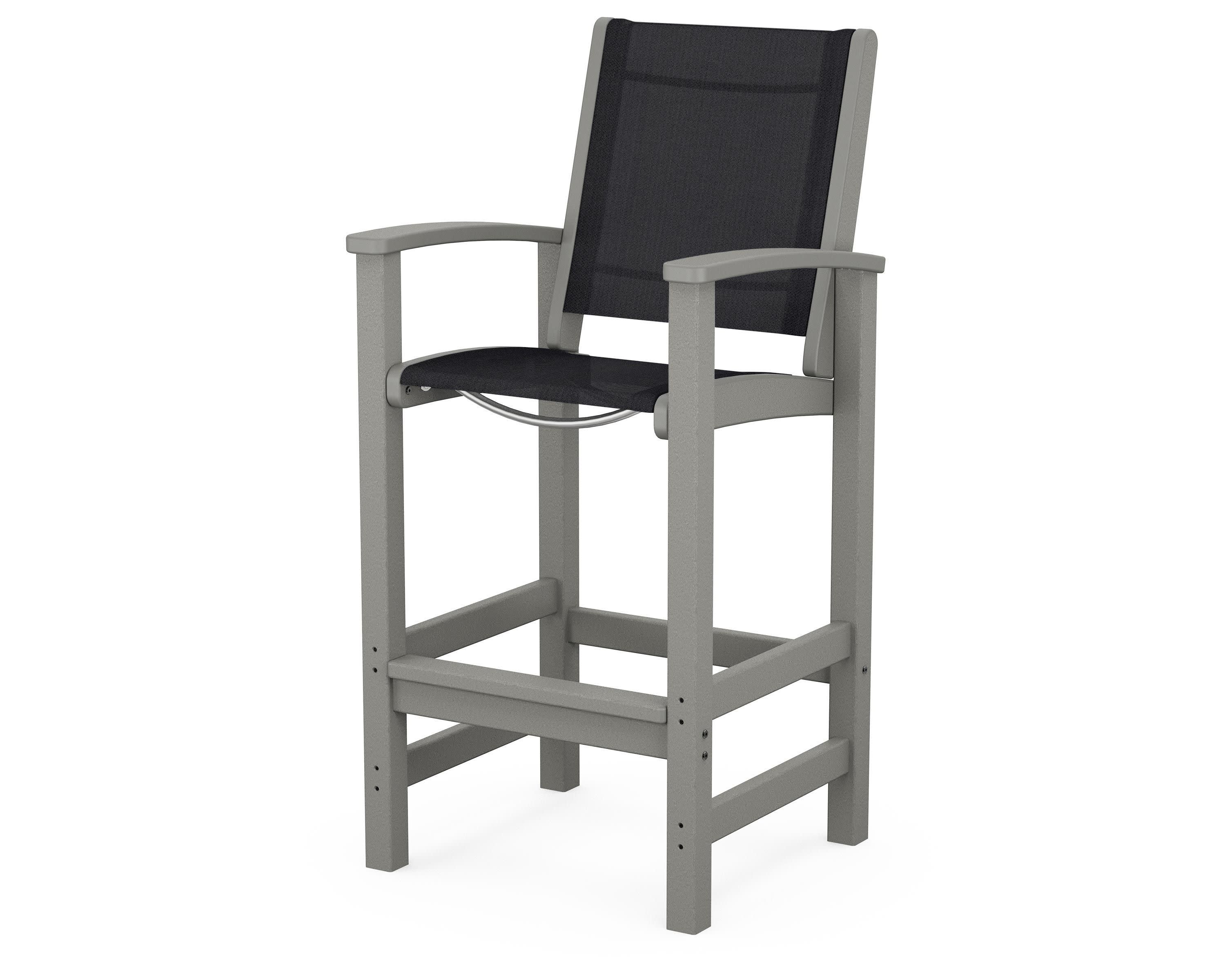 Coastal Bar Chair in Slate Grey / Black Sling