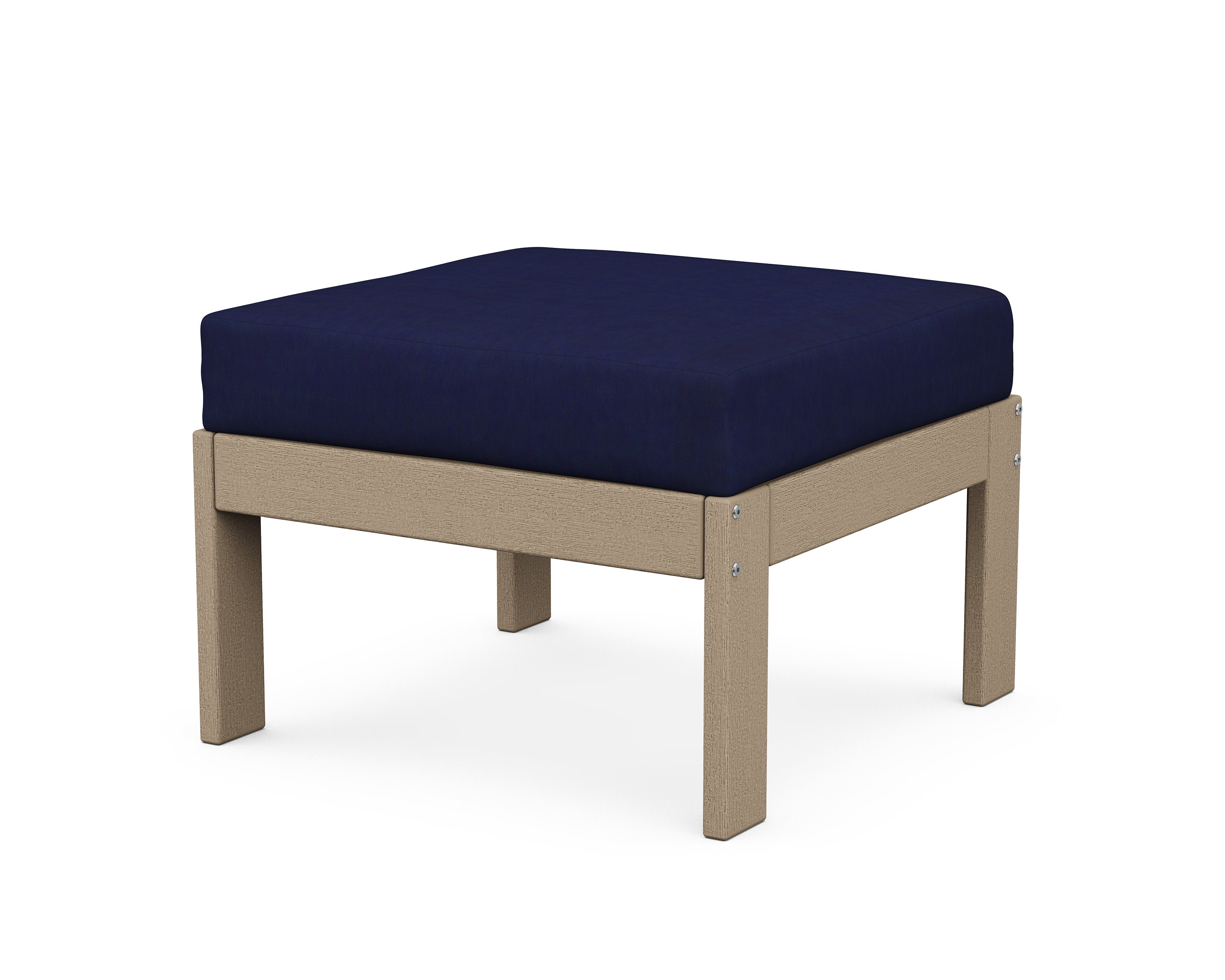 Vineyard Modular Ottoman in Vintage Sahara / Navy