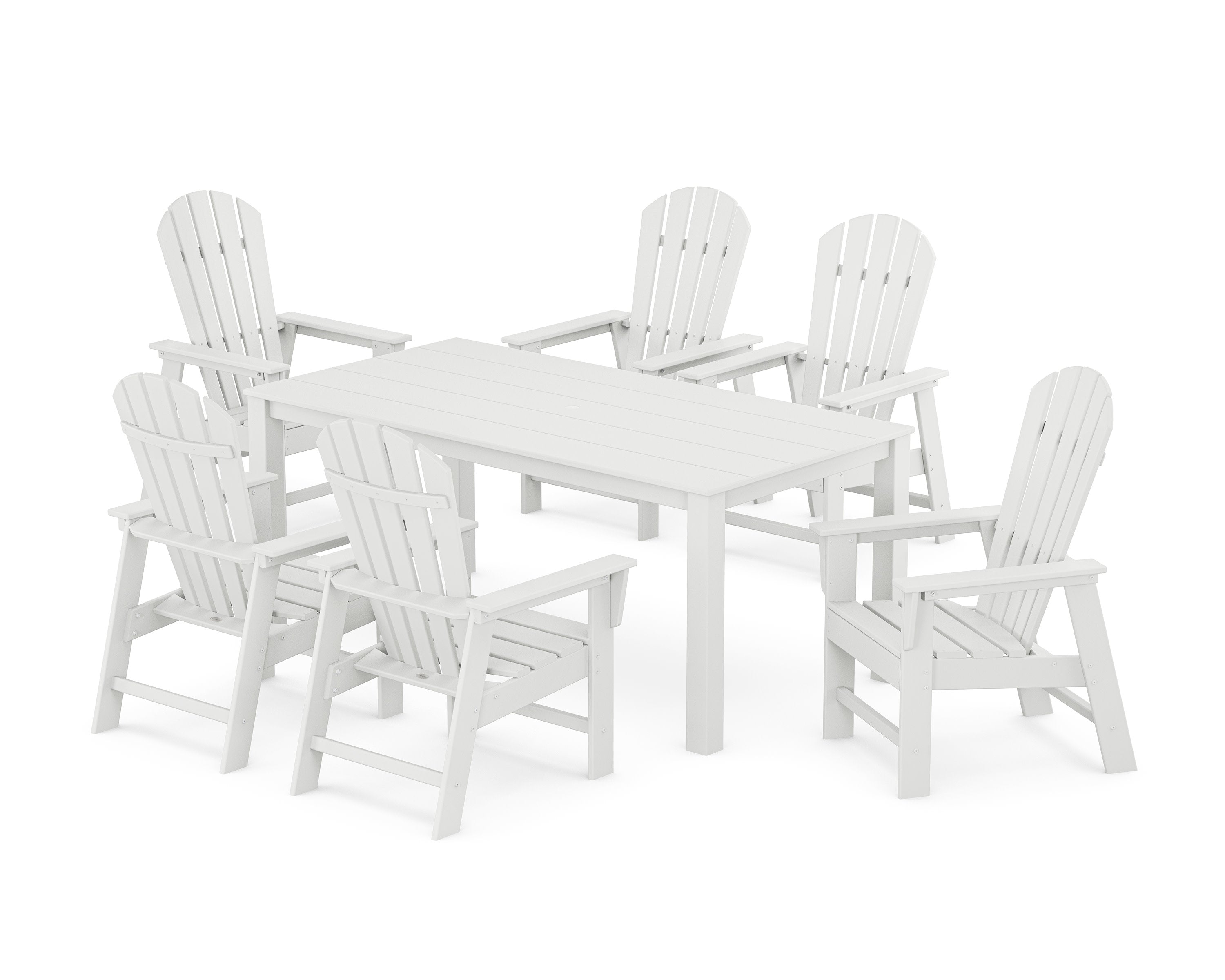 South Beach 7-Piece Parsons Dining Set in White