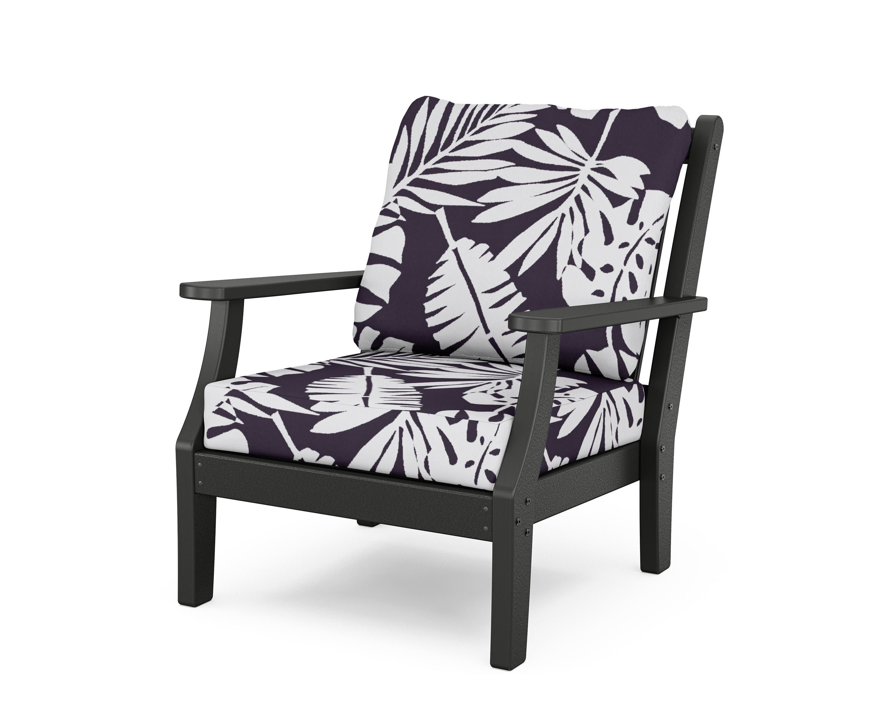 Wovendale Deep Seating Chair in Black / Leaf Navy