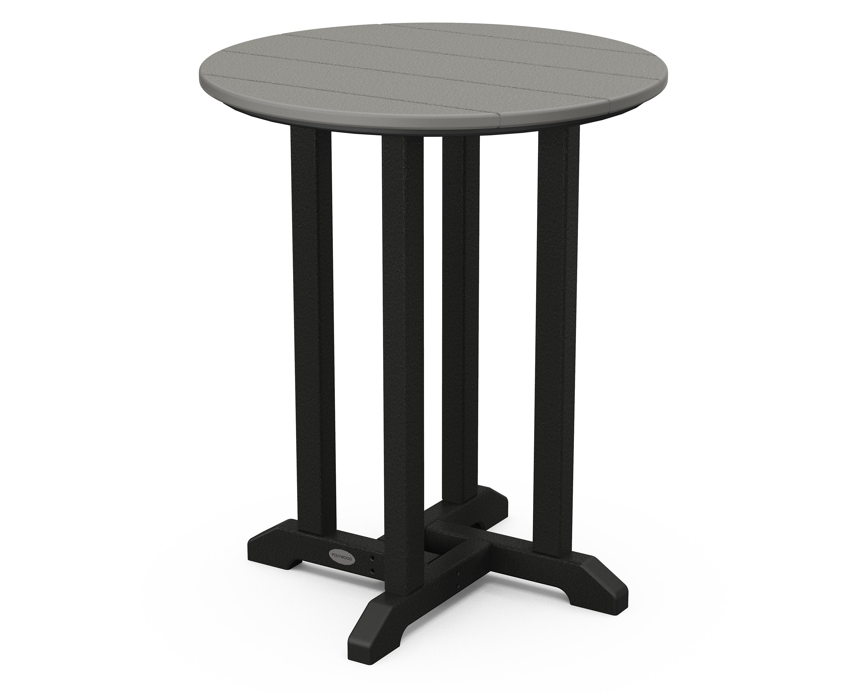 Contempo 24" Round Dining Table in Black / Slate Grey