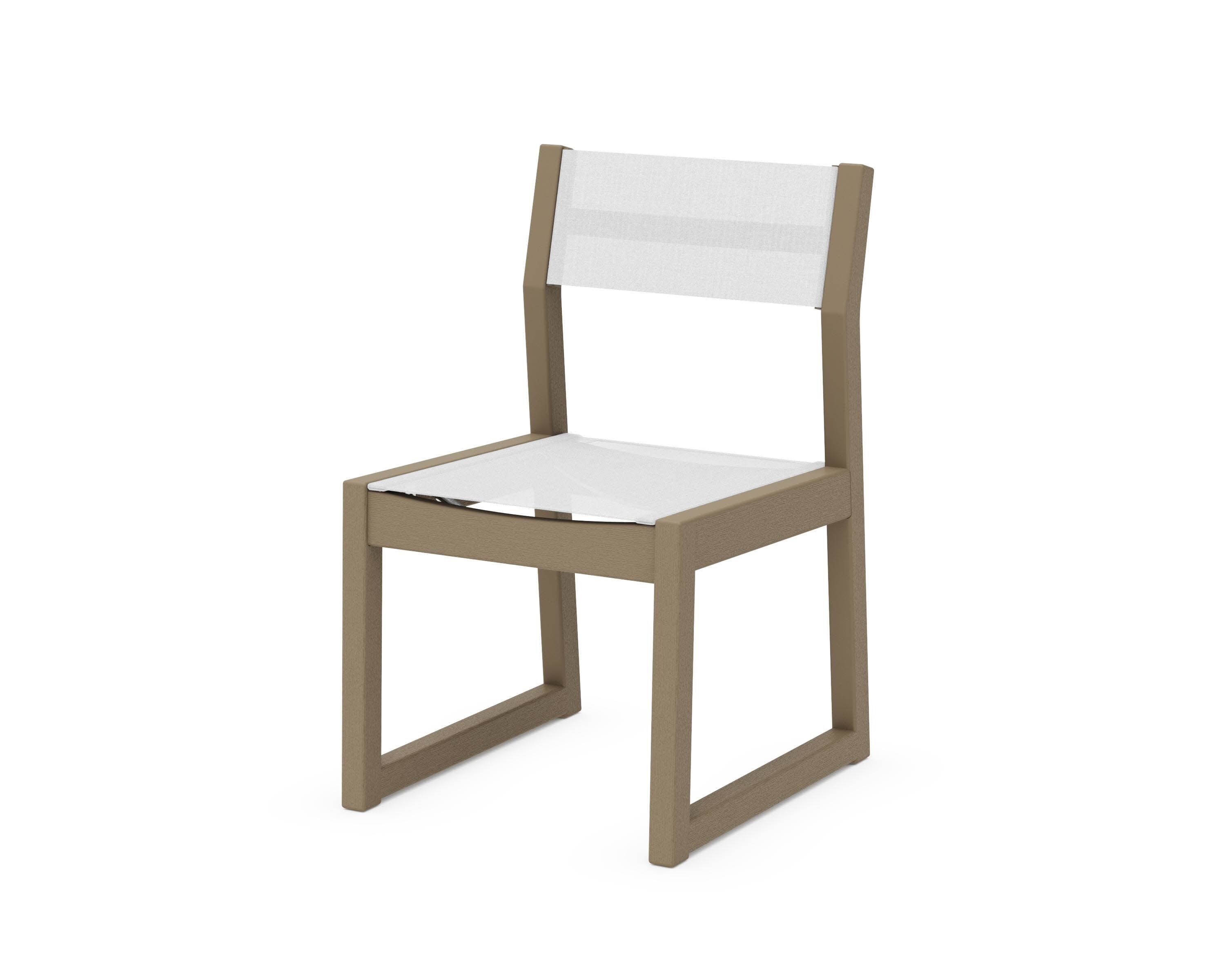 EDGE Sling Dining Side Chair in Vintage Sahara / White Sling