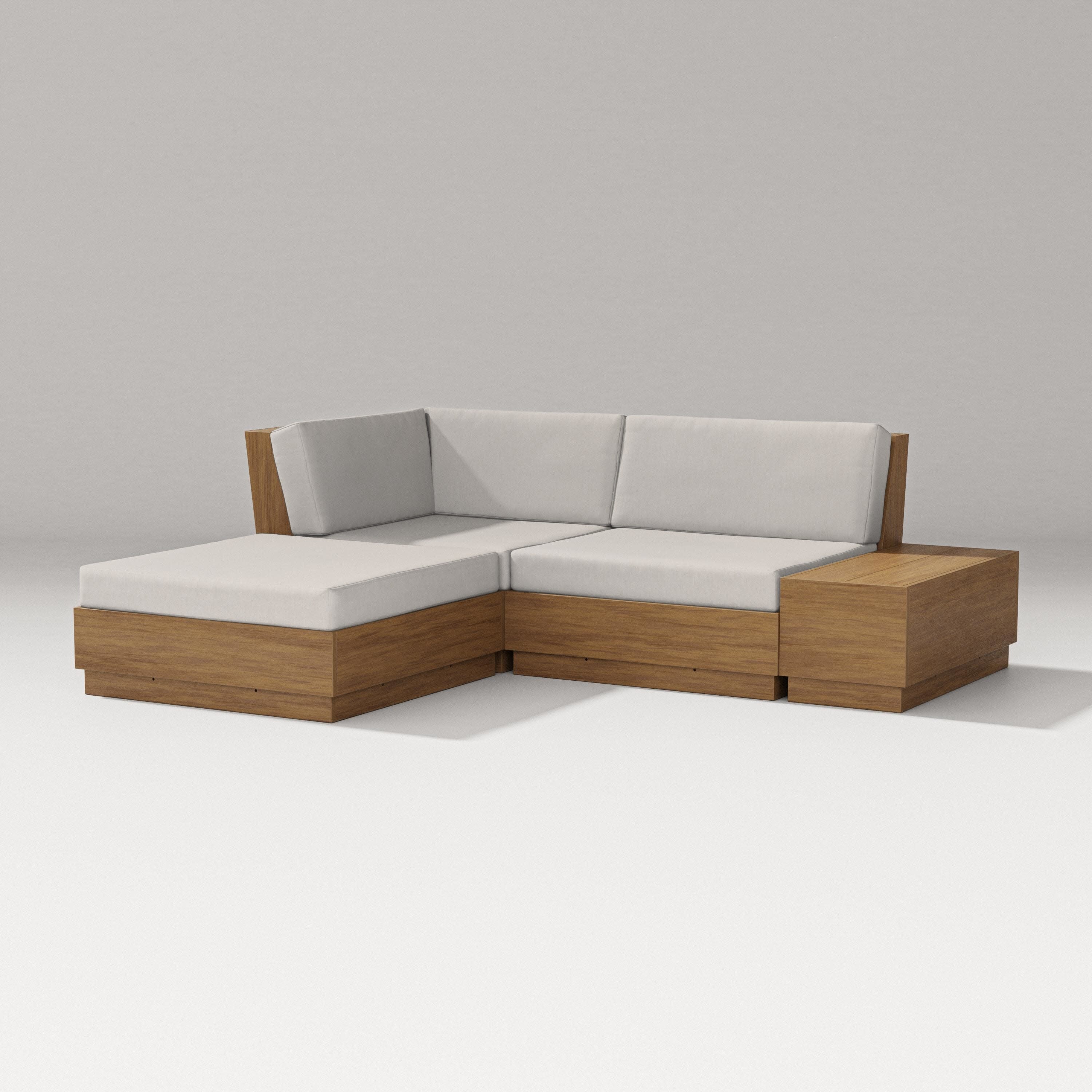 Elevate Loveseat Sectional with Chaise in Natural / Cast Ash