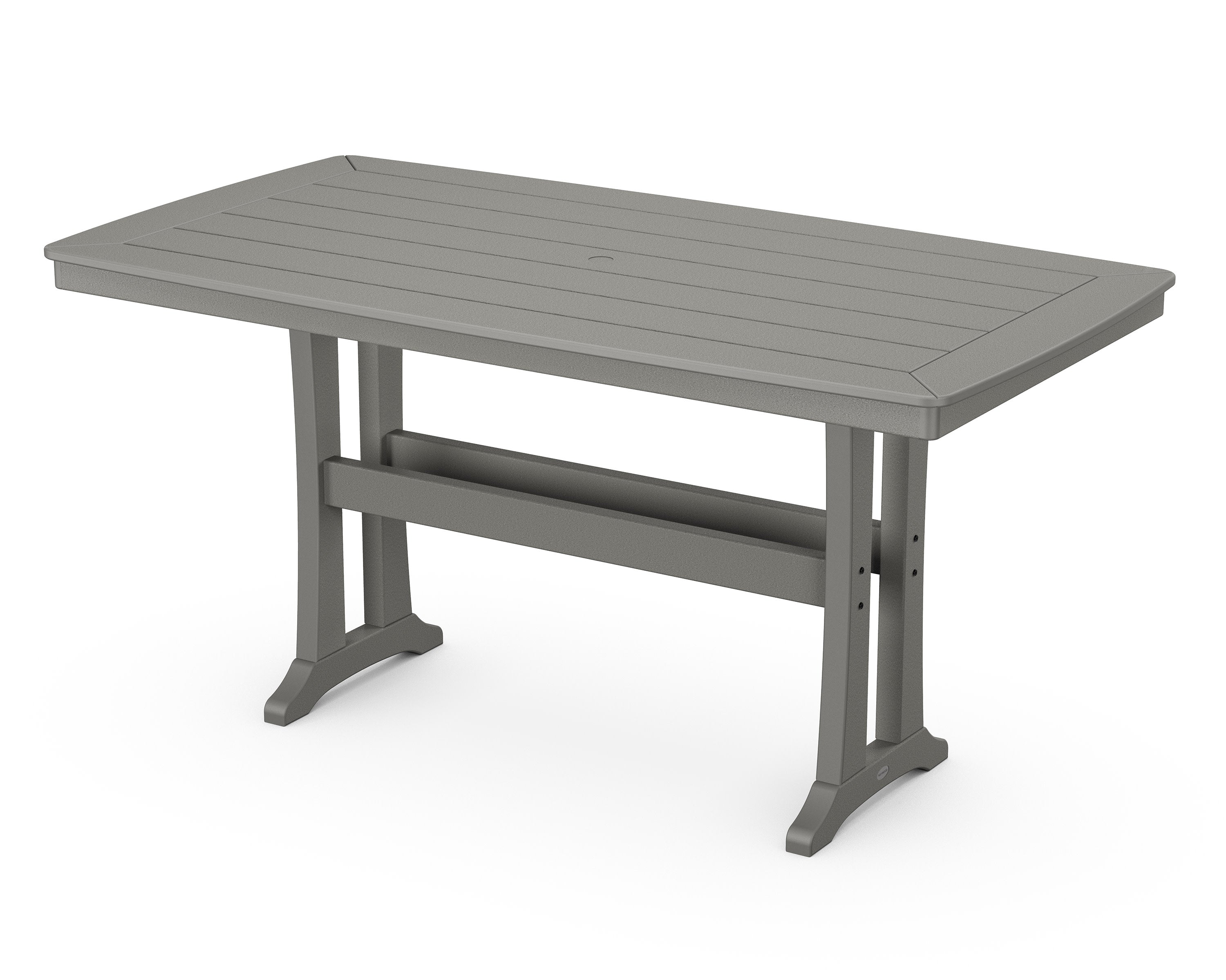 Nautical Trestle 38" x 73" Counter Table in Slate Grey