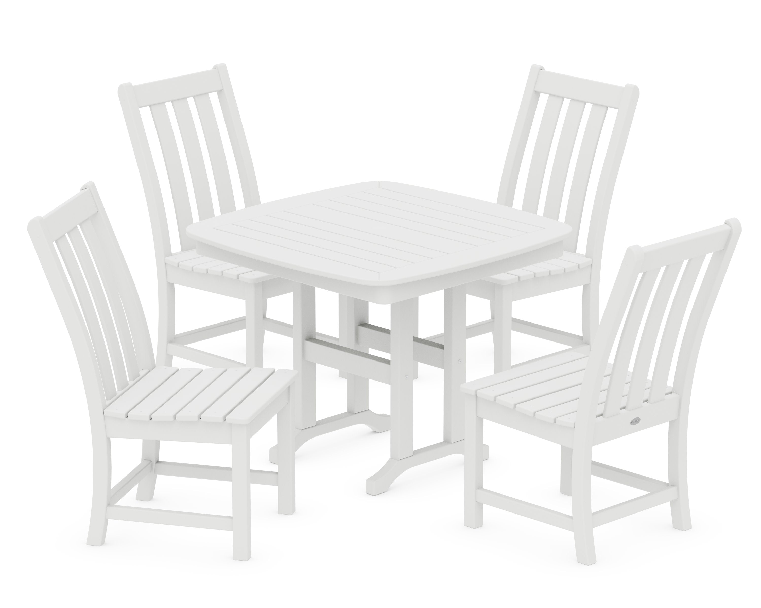 Vineyard 5-Piece Side Chair Dining Set in White