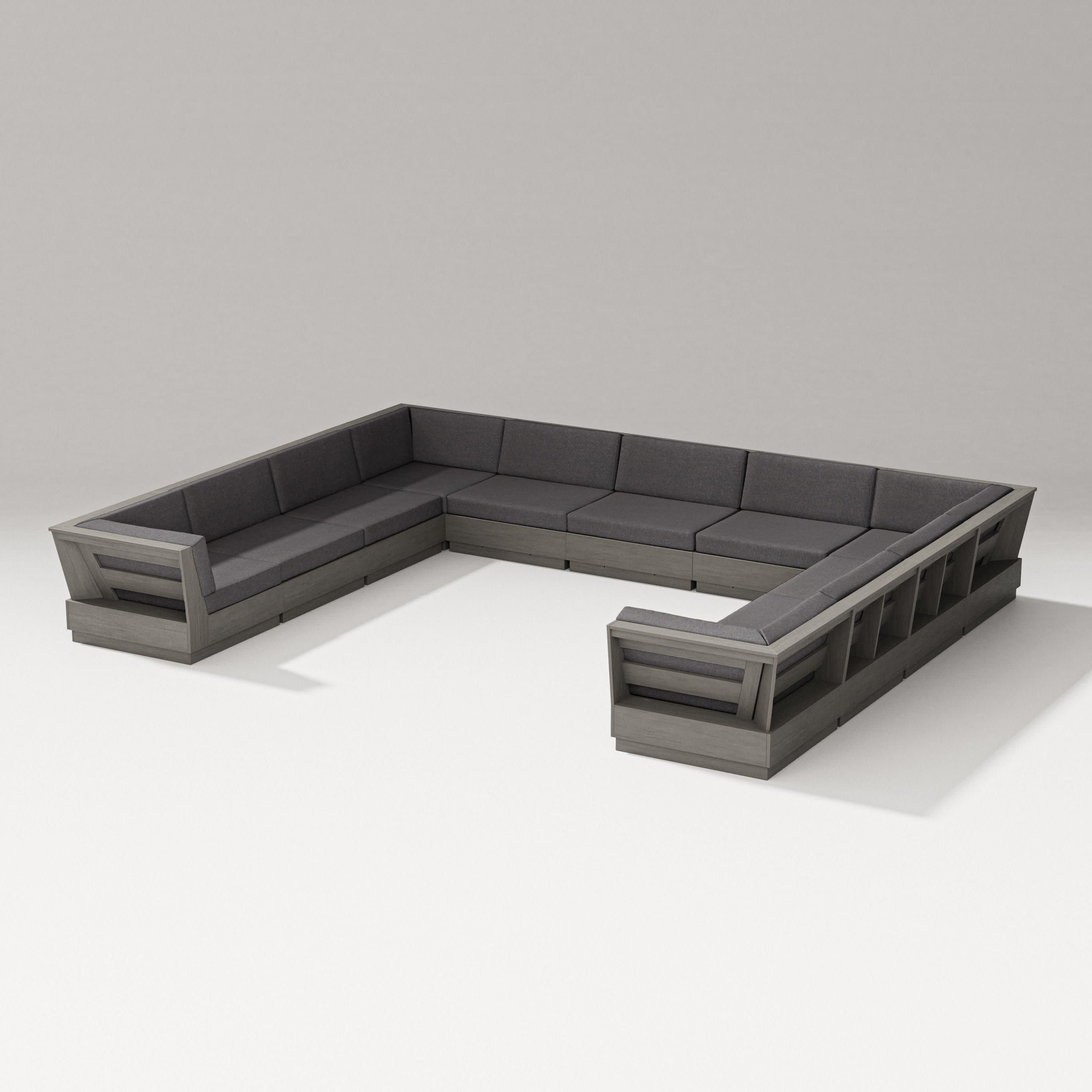 Elevate Large U-Shaped Sectional in Driftwood / Ash Charcoal