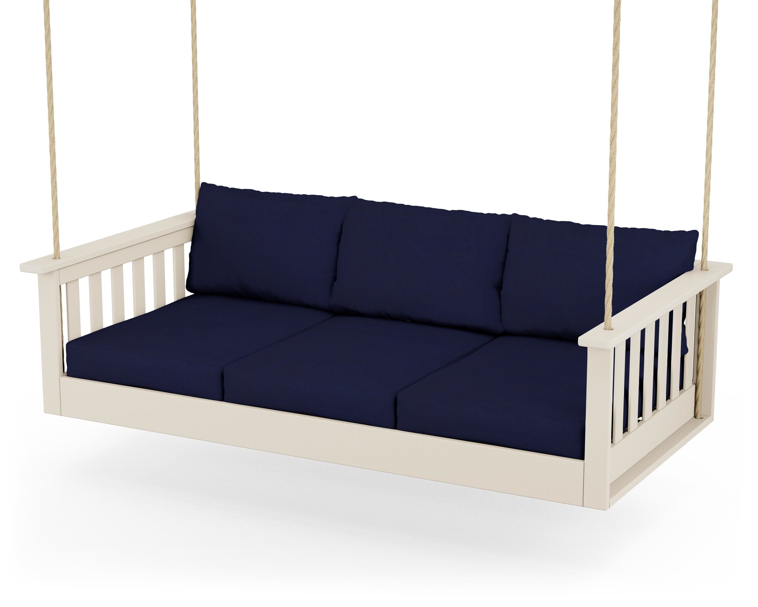 Vineyard Daybed Swing in Sand / Navy