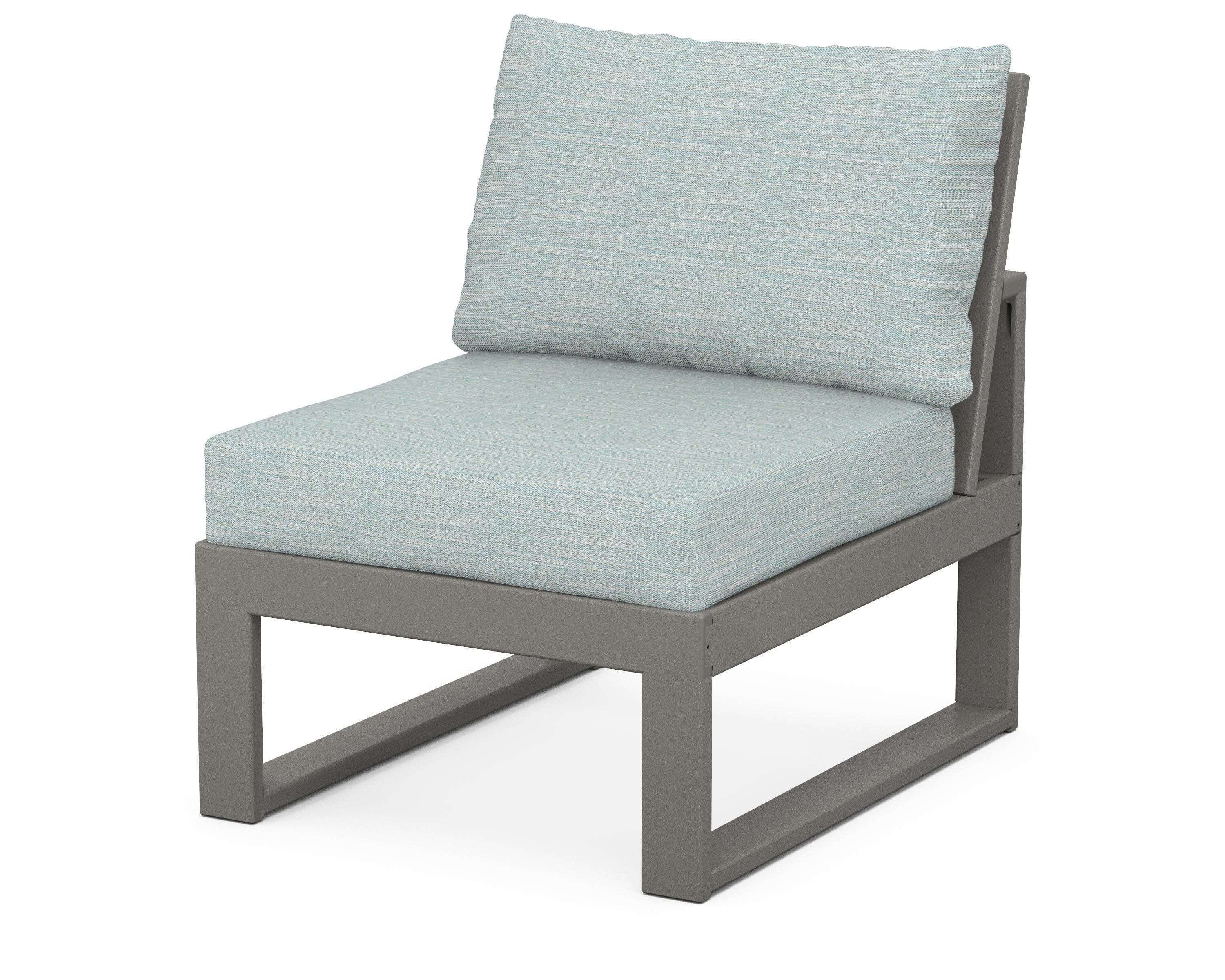 Modular Armless Chair in Slate Grey / Soothe Mist