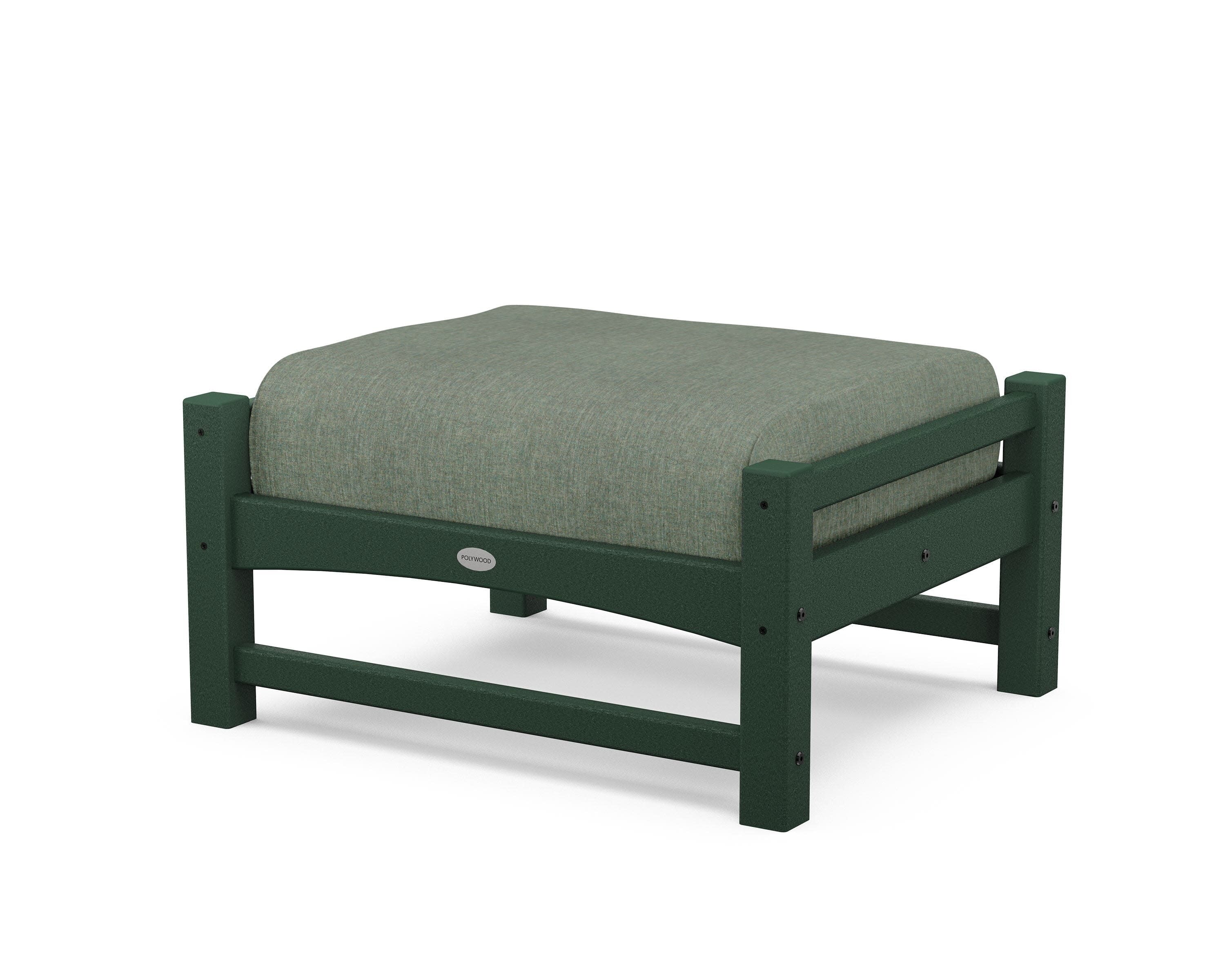 Club Ottoman in Green / Cast Sage